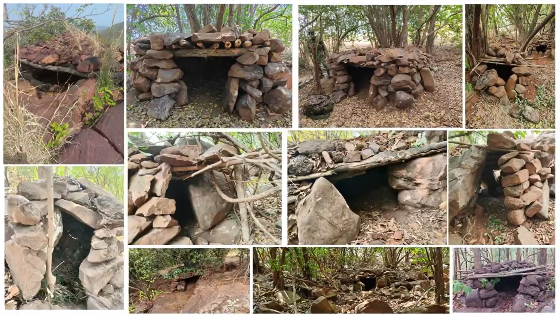 Pictures of bunkers and hideouts allegedly used by the Maoists