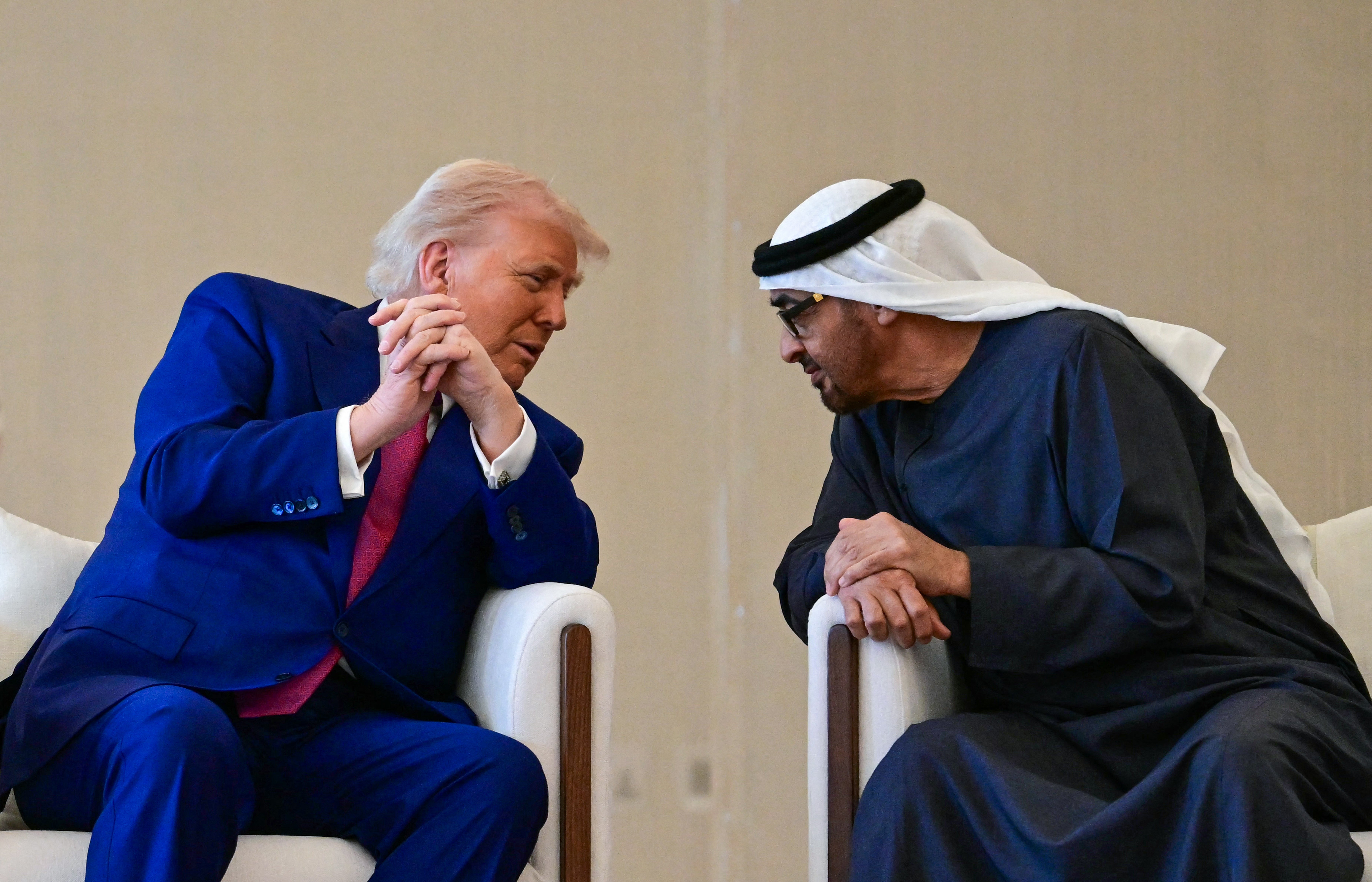 UAE president Sheikh Mohamed bin Zayed Al-Nahyan welcomes his US counterpart Donald Trump to Abu Dhabi in May