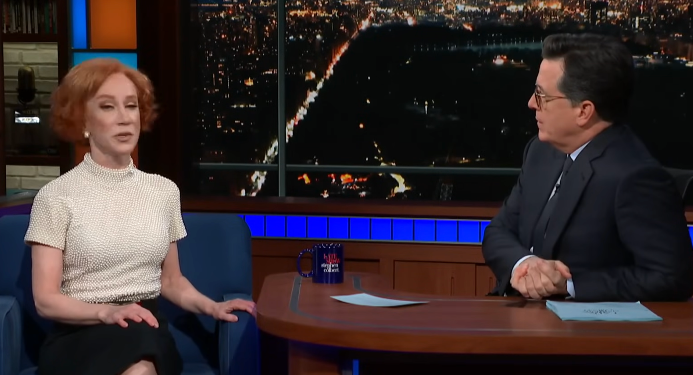 Kathy Griffin on 'The Late Show with Stephen Colbert' in 2018