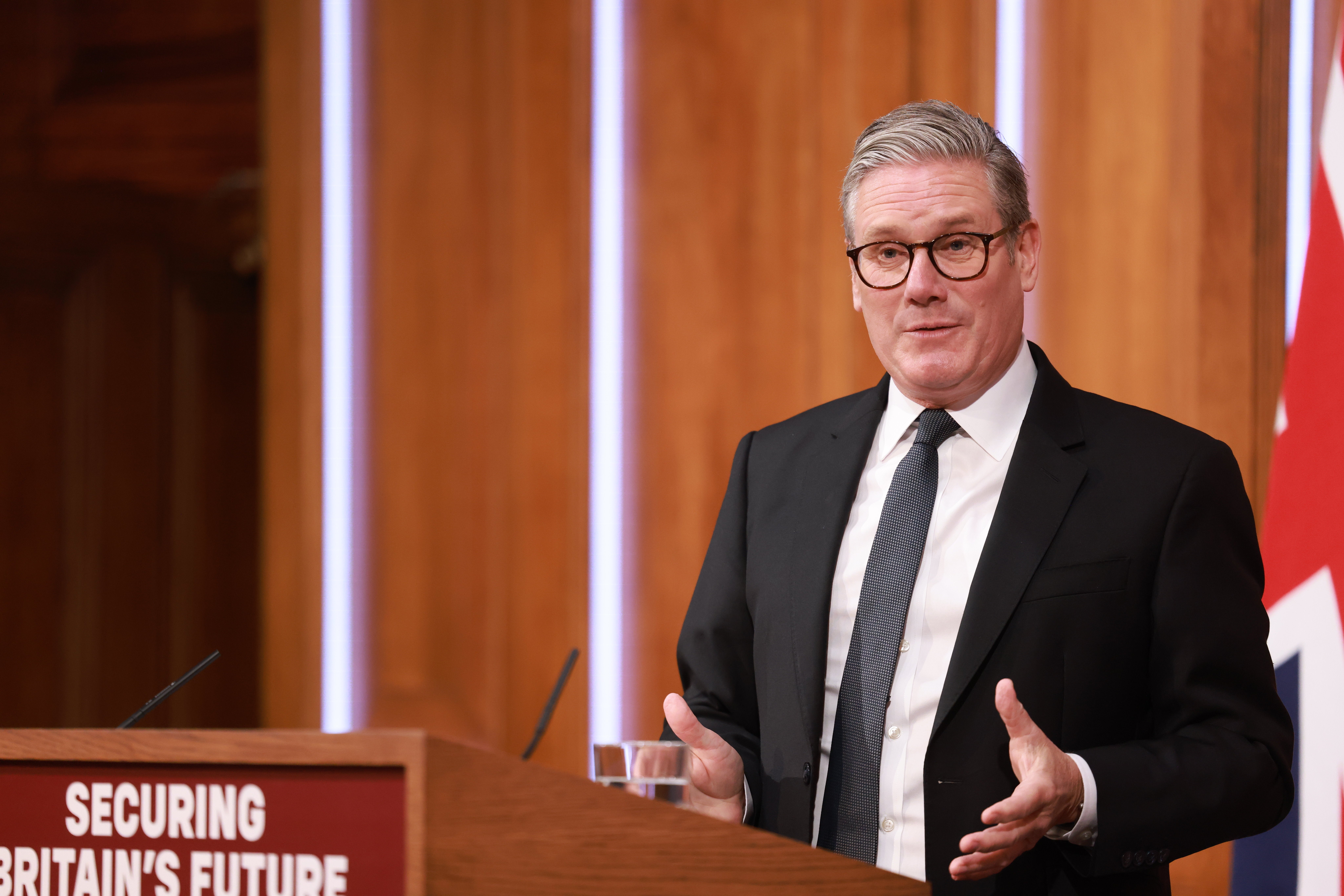 Prime Minister Sir Keir Starmer speaking during a press conference on the Immigration White Paper