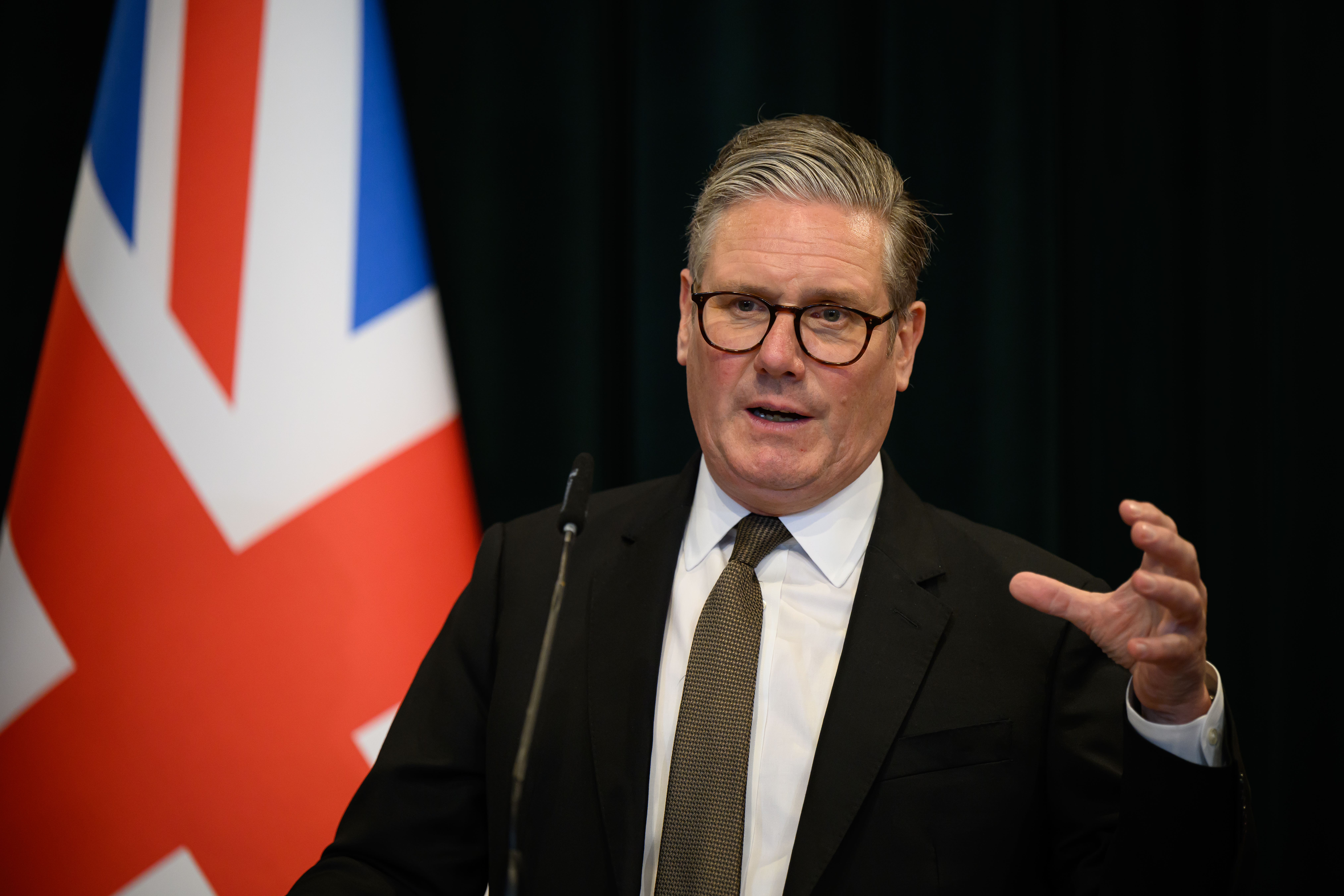 Prime Minister Sir Keir Starmer was questioned about his future plans during a visit to Albania (Leon Neal/PA)