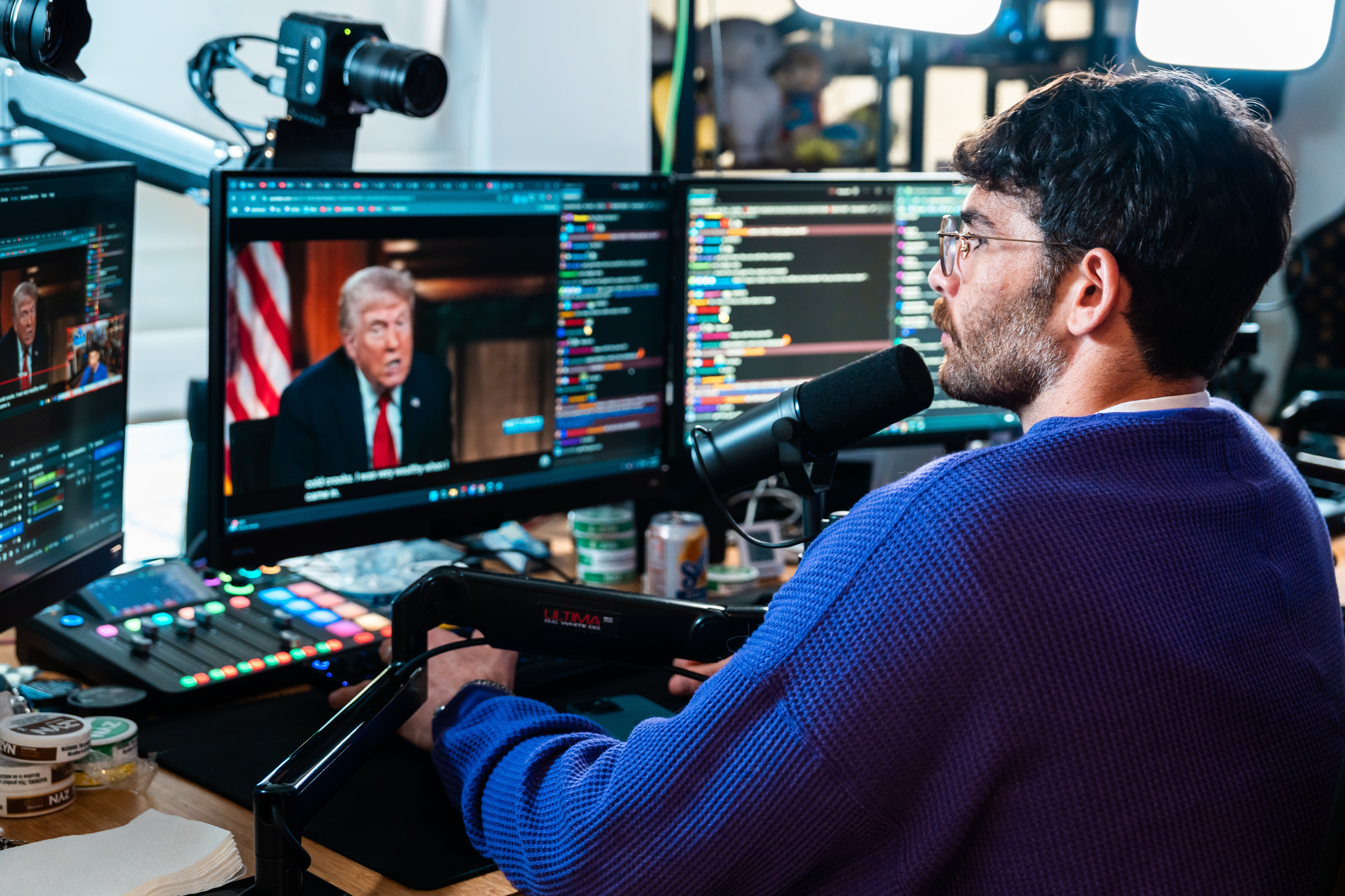 Piker, who goes by 'HasanAbi' to his Twitch community, gives a daily rundown of current affairs and engages with his 2.8 million followers in a back-and-forth dynamic