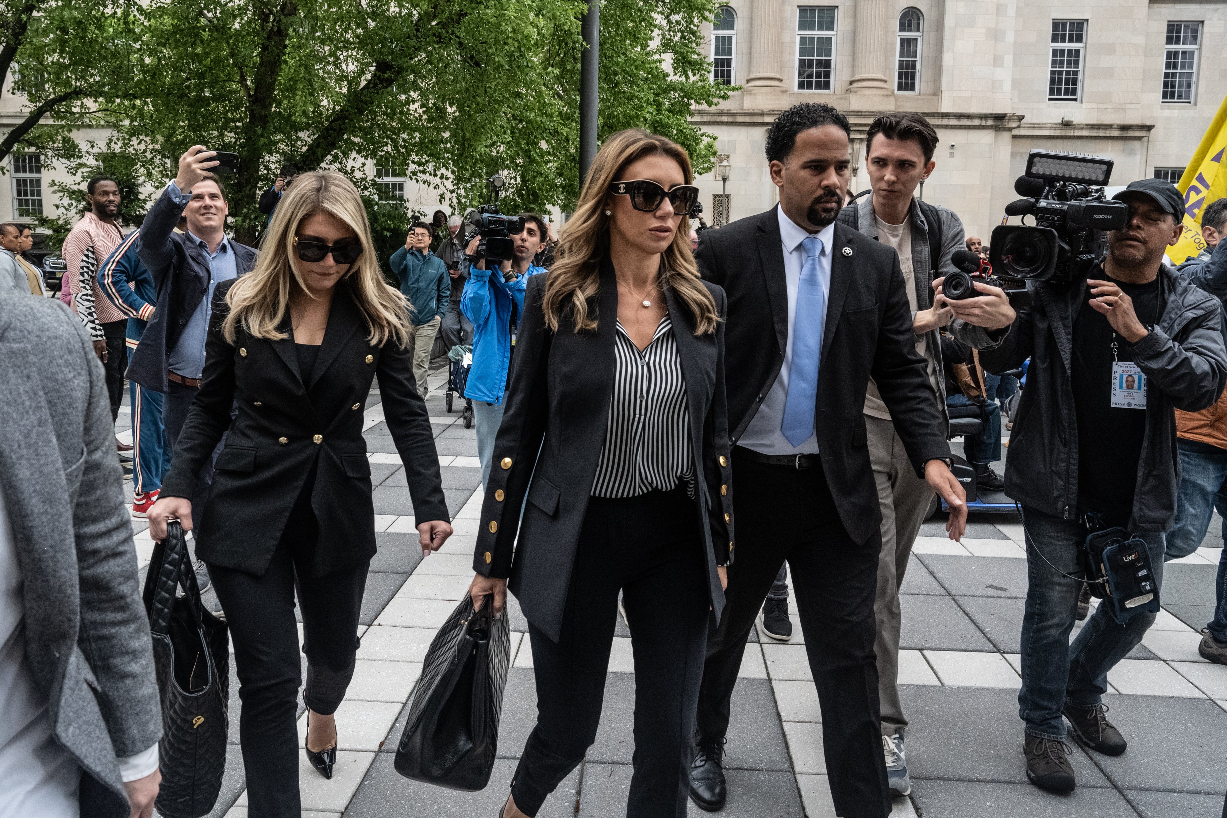 Protesters booed New Jersey interim U.S. attorney Alina Habba as she made her way to a federal court hearing for Newark Mayor Ras Baraka on May 15