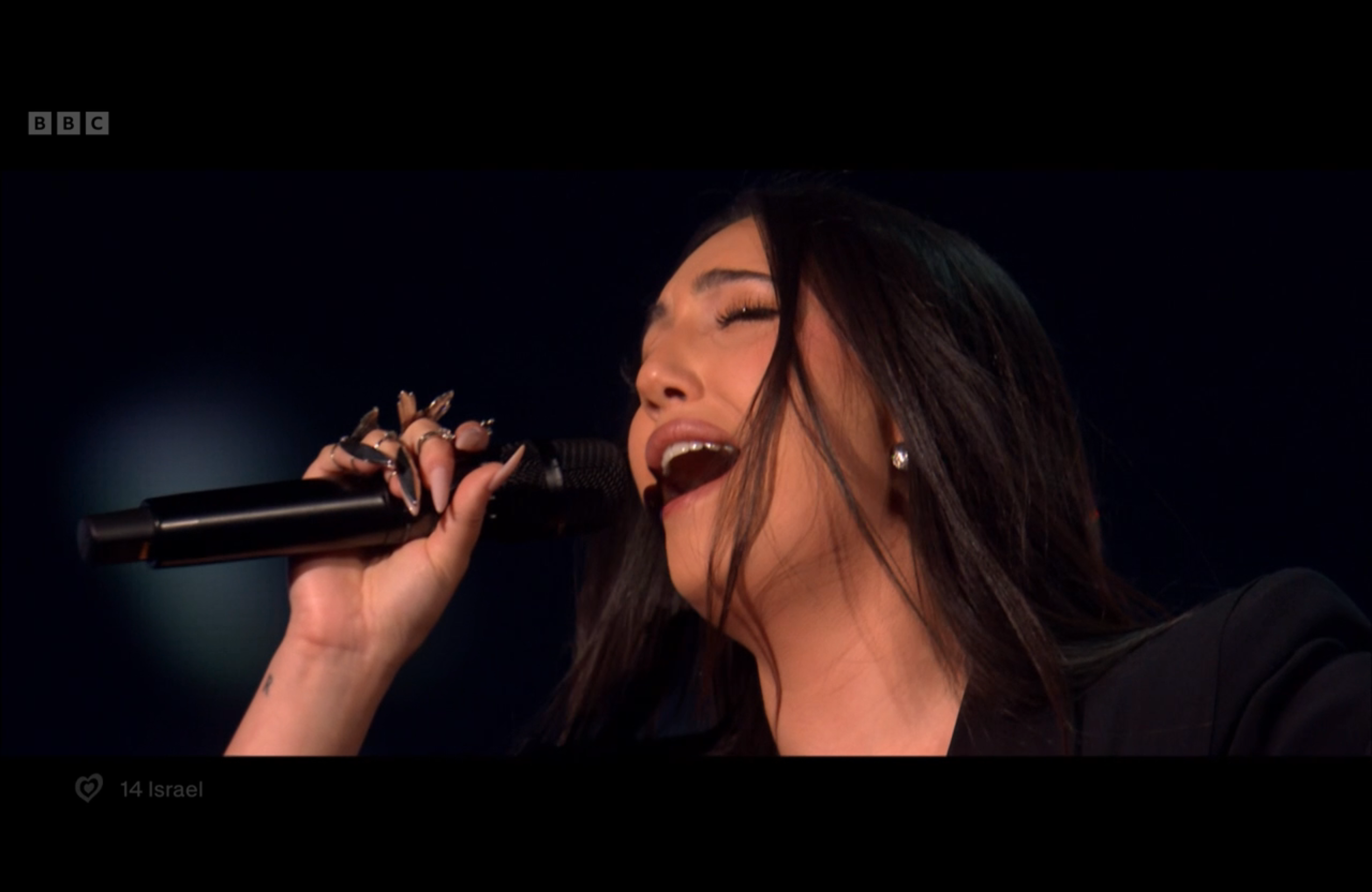 Israel's Yuval Raphael performing at Eurovision