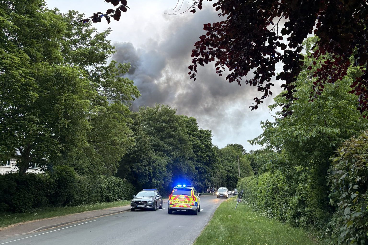 Smoke was seen and explosions heard at the scene of the blaze at Bicester
