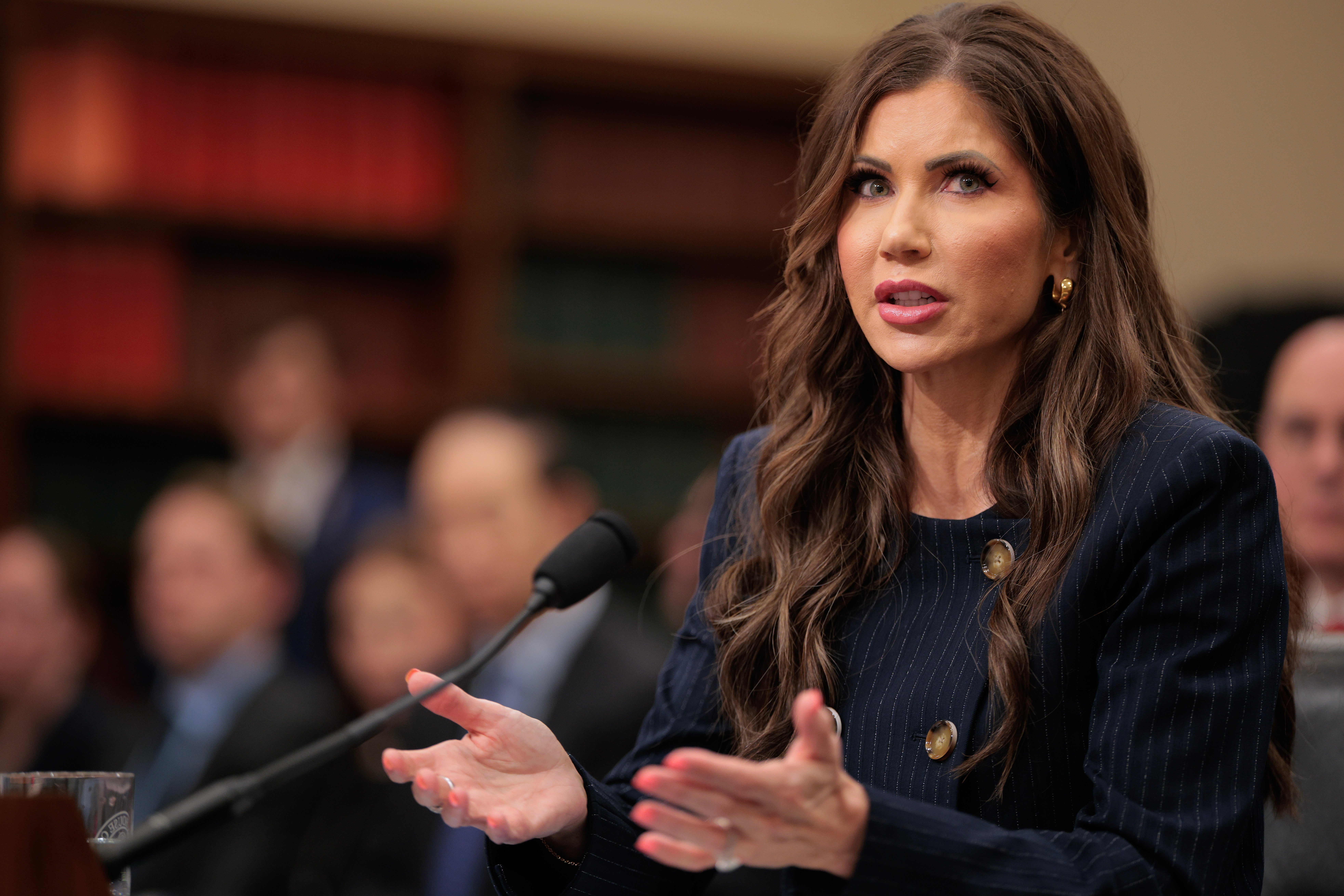 Homeland Security Secretary Kristi Noem testifies before the House Appropriations Committee in the Rayburn House Office Building