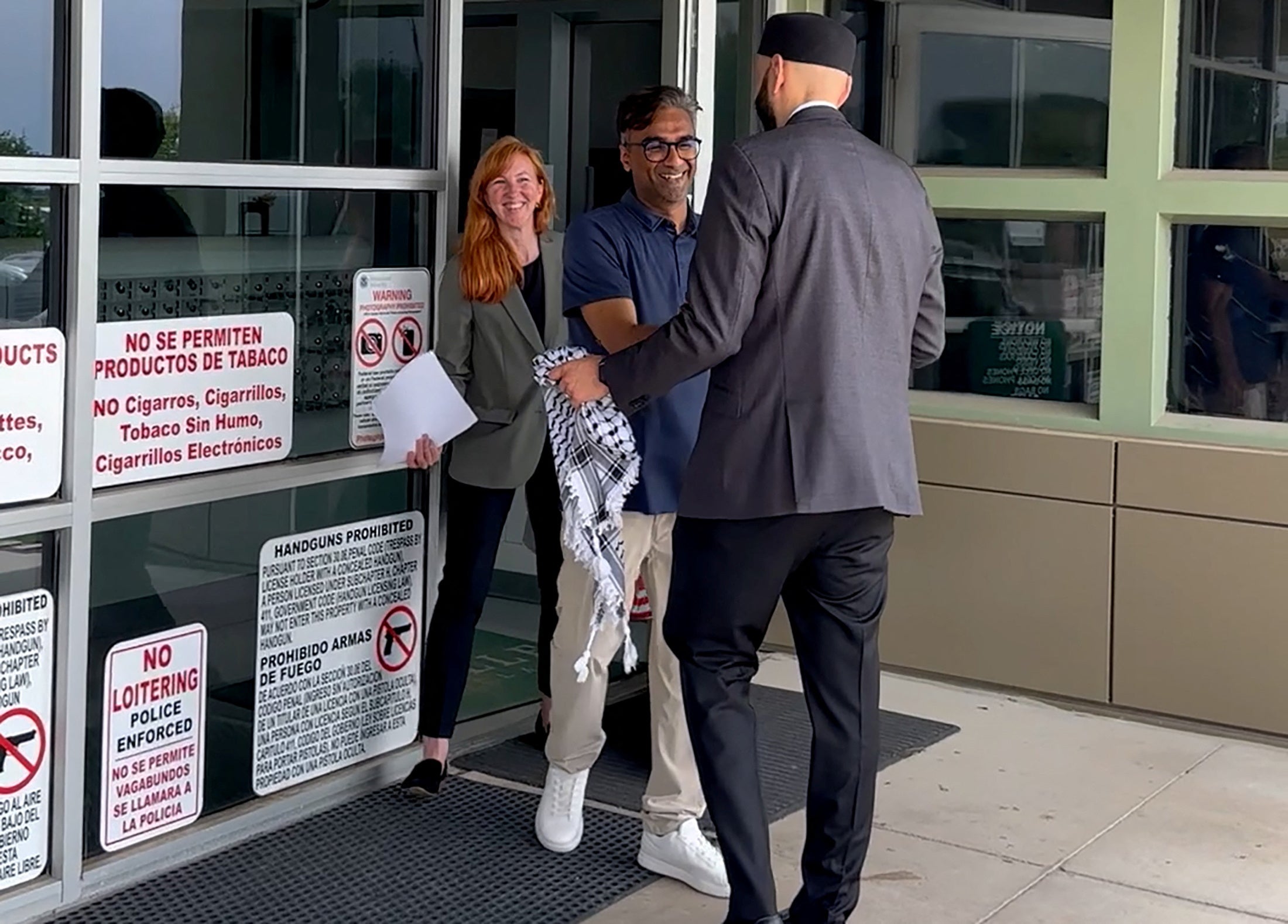 Badar Khan Suri is released from the Prairieland Detention Center in Texas