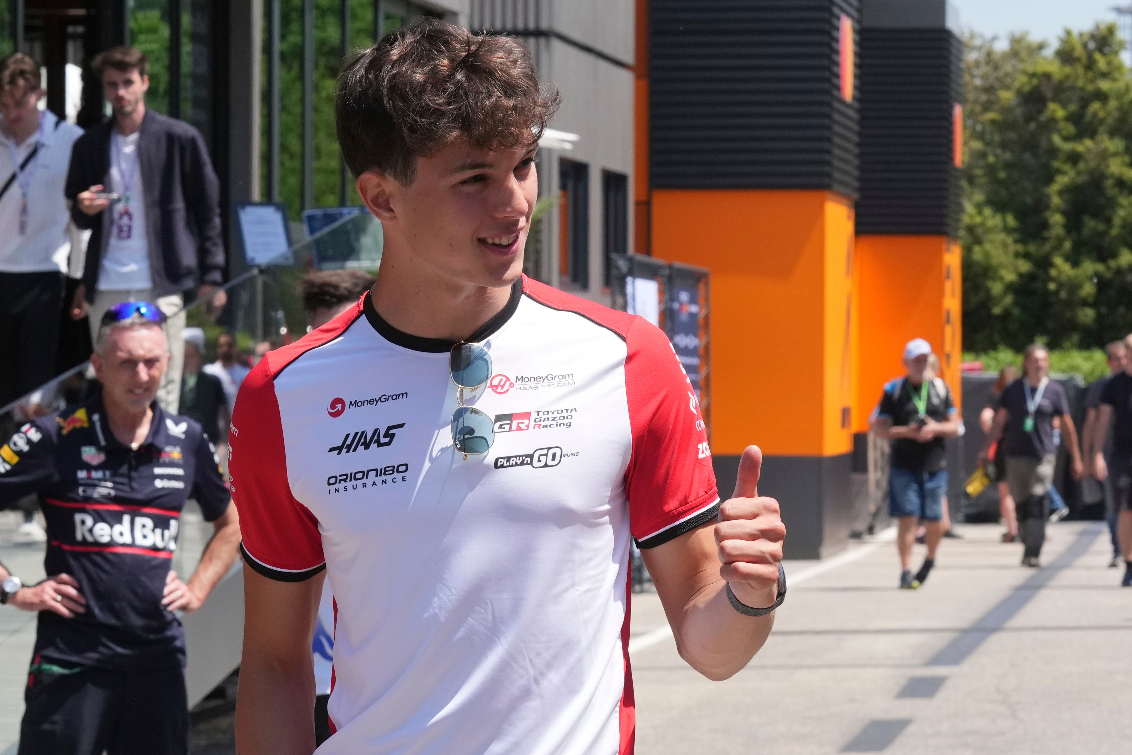 Haas driver and British rookie Oliver Bearman was impressed with Brad Pitt’s driving