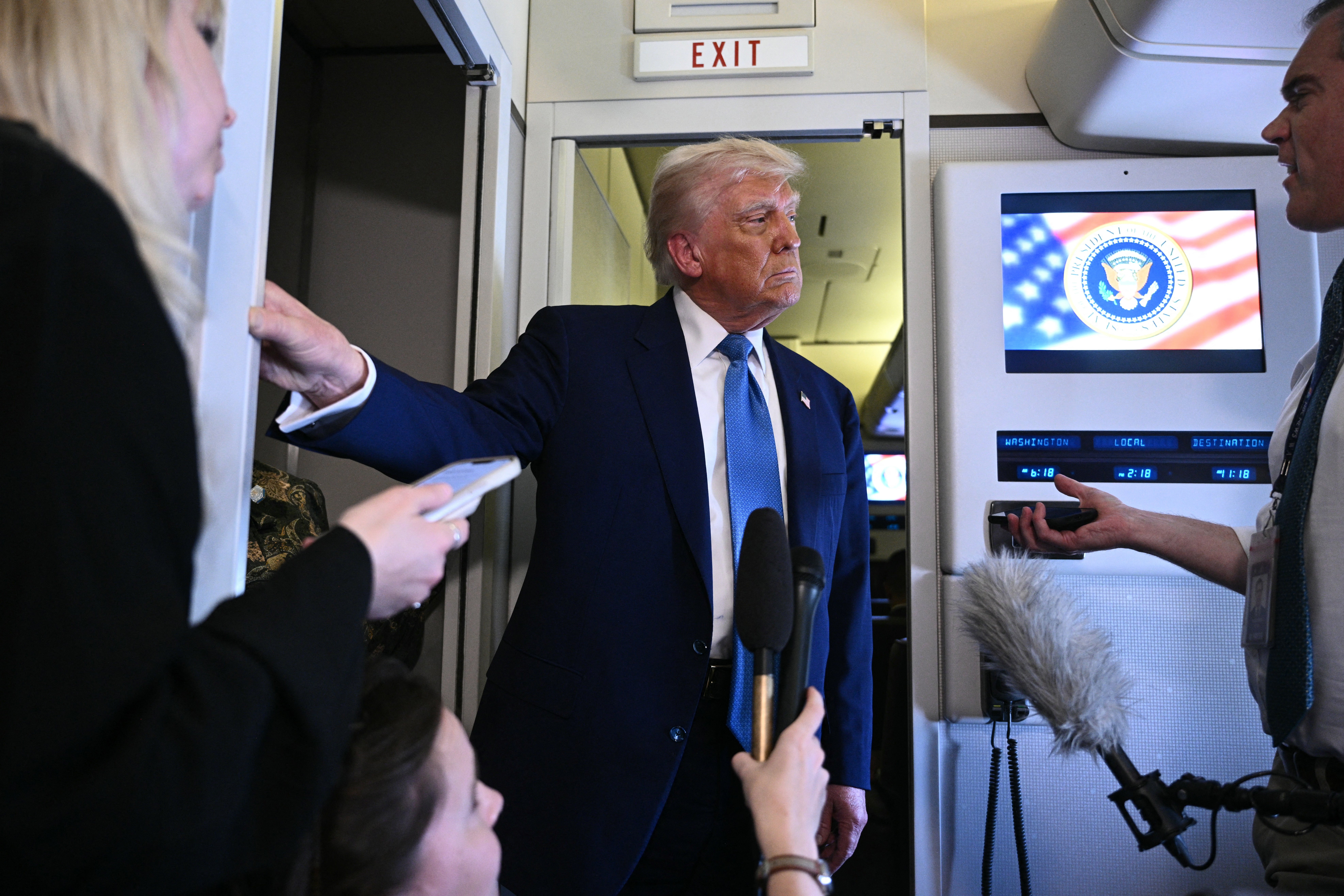 The president likes to talk through the night on long flights on Airforce One, it is claimed