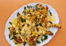 Curry leaf chicken with salted egg yolk sauce – rich, golden and full of flavour