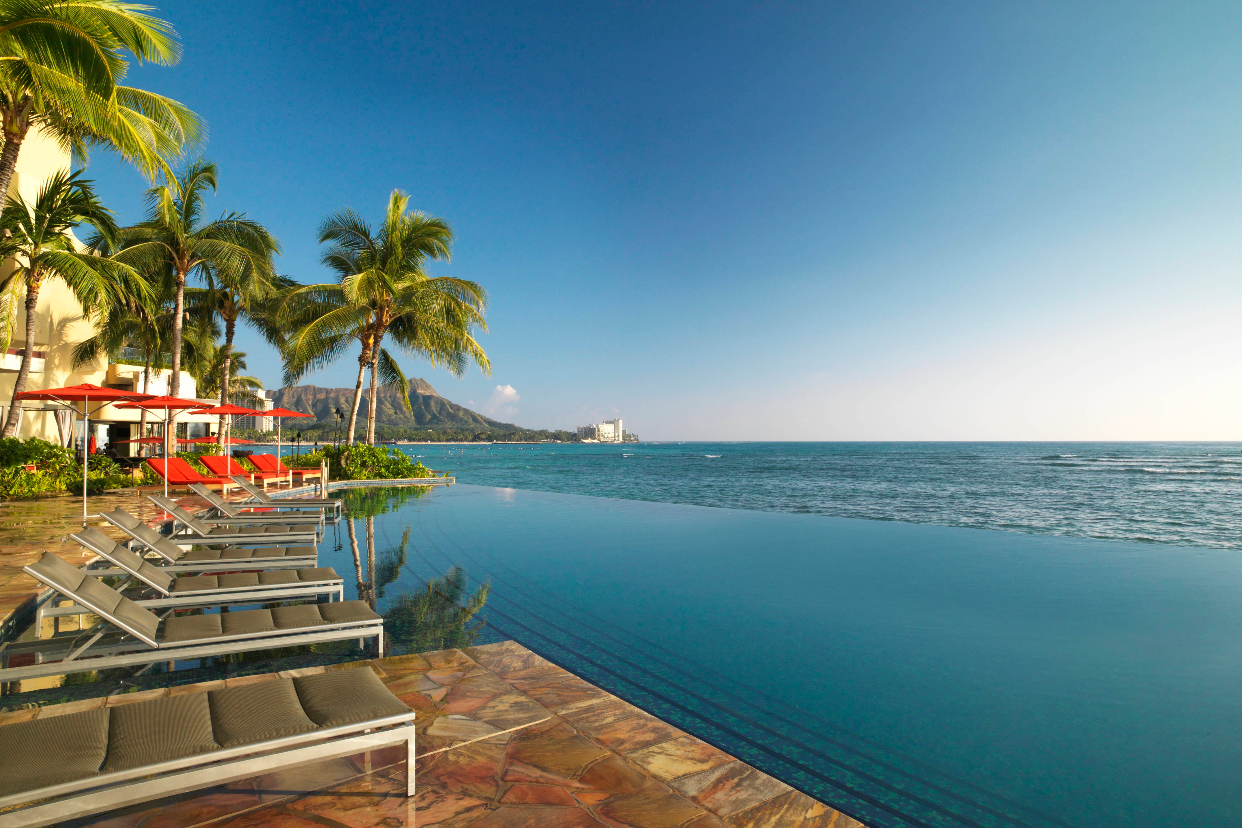 Views of Waikiki Beach and Diamond Head are available at Sheraton Waikiki's infinity pool