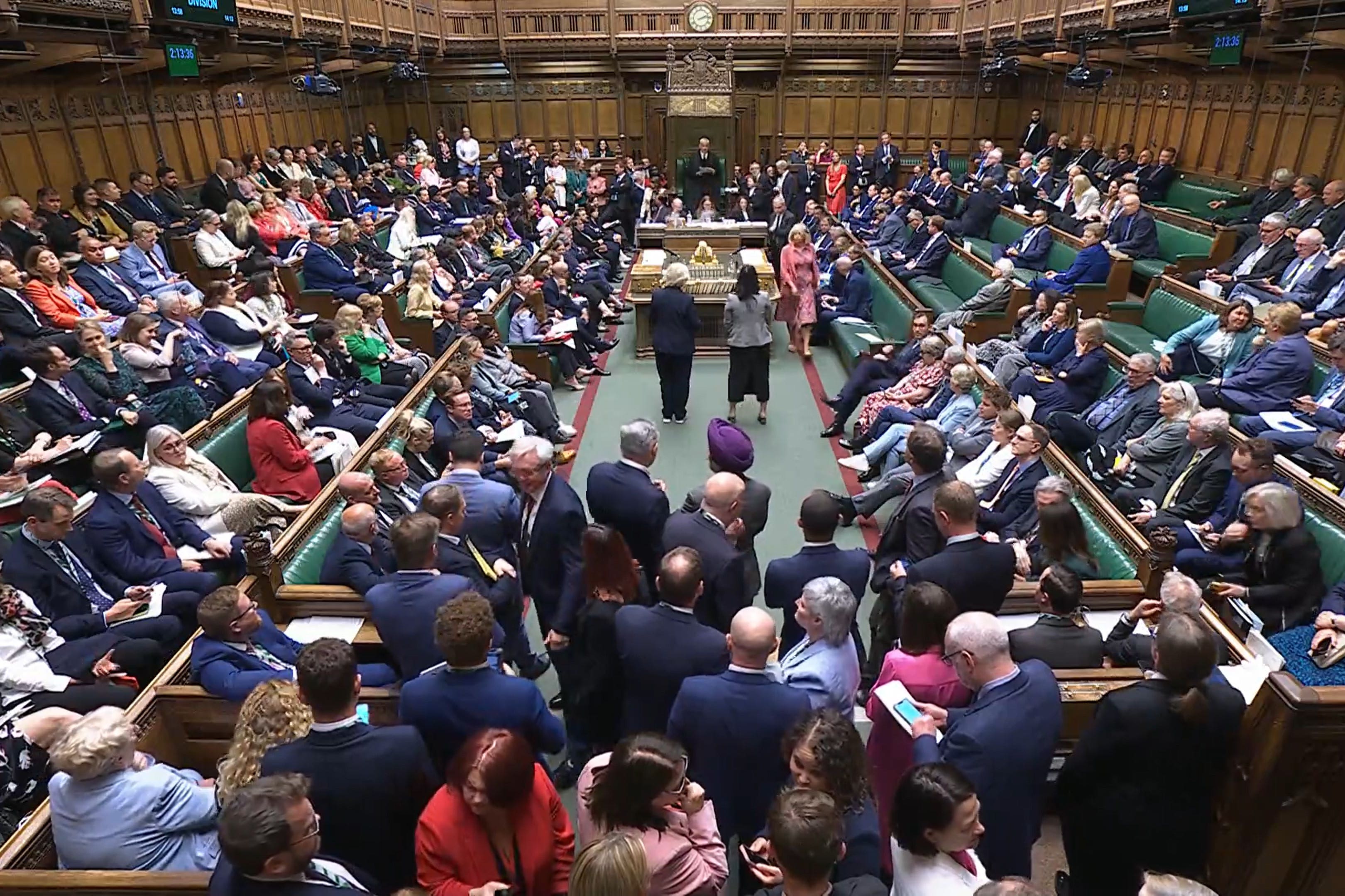MPs in the Commons after a debate on the Terminally Ill Adults (End of Life) Bill (House of Commons/UK Parliament/PA)