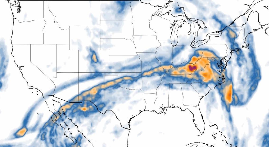 Turbli.com has maps that indicate areas of turbulence across the U.S and the globe, with light turbulence marked in blue and moderate rough air marked with yellow and red