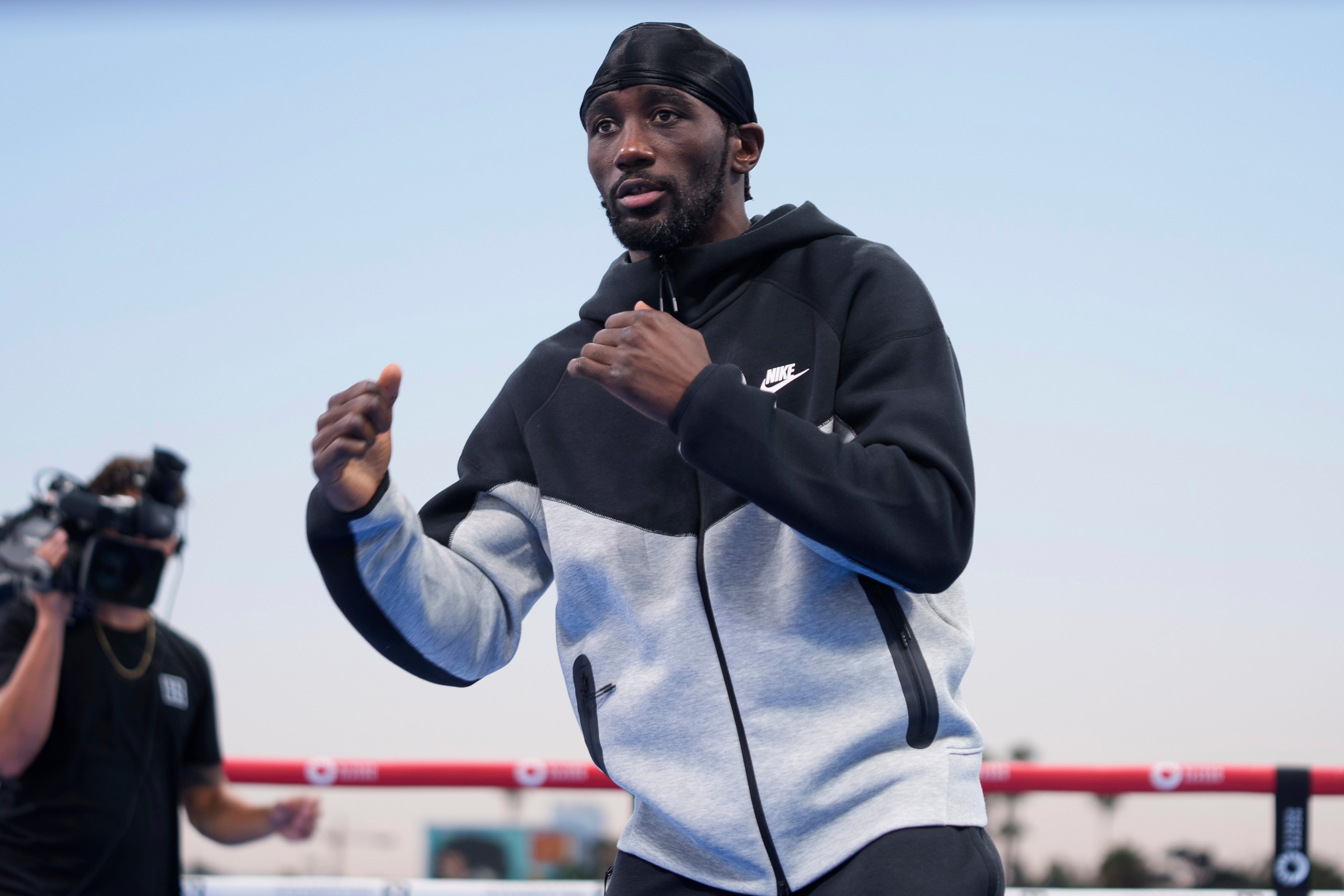 Terence Crawford conducts an open workout in Omaha