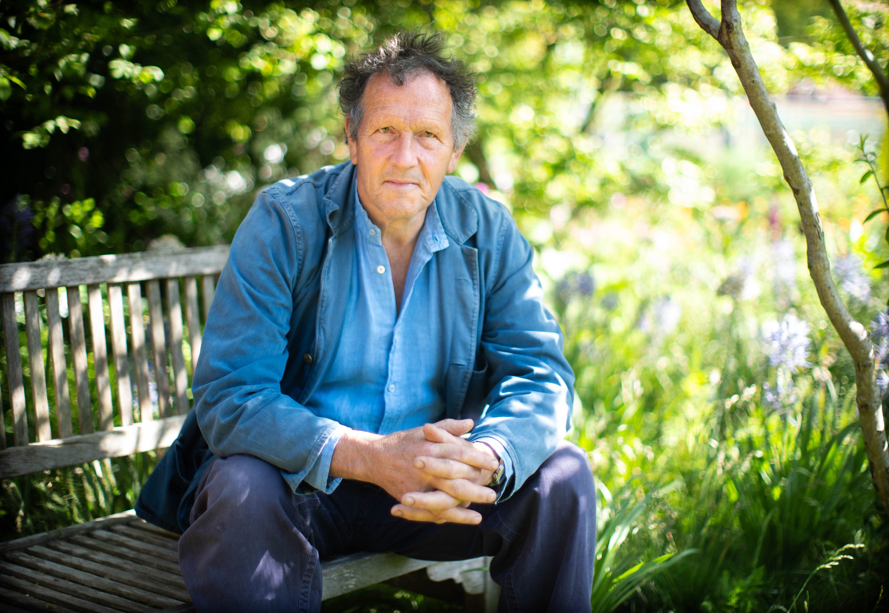Monty Don poses in the RHS and BBC Radio 2 Dog Garden at the RHS Chelsea Flower Show, which opens at the Royal Hospital Chelsea in London next week