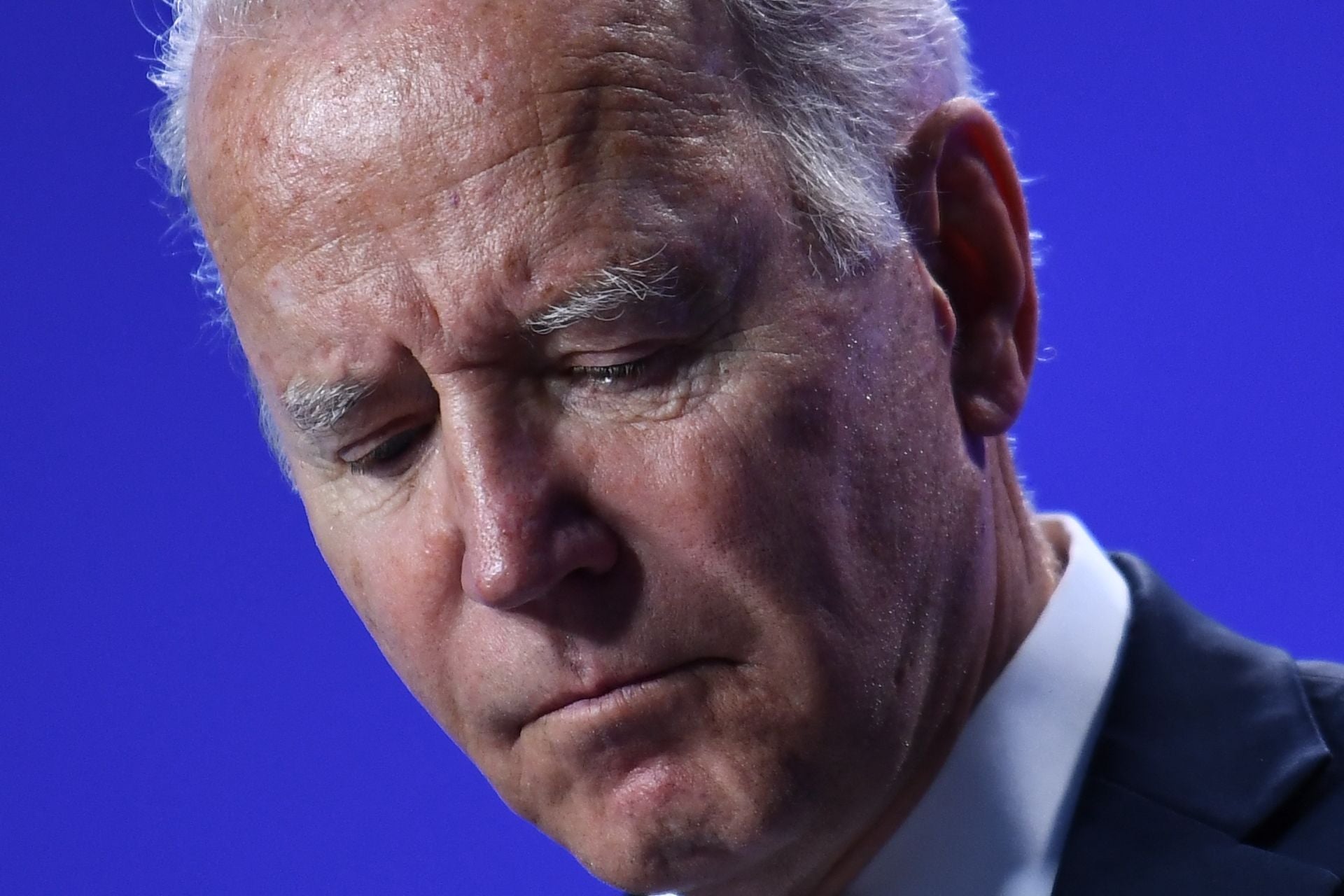 US President Joe Biden addresses a press conference at the COP26 UN Climate Change Conference in Glasgow on November 2, 2021.