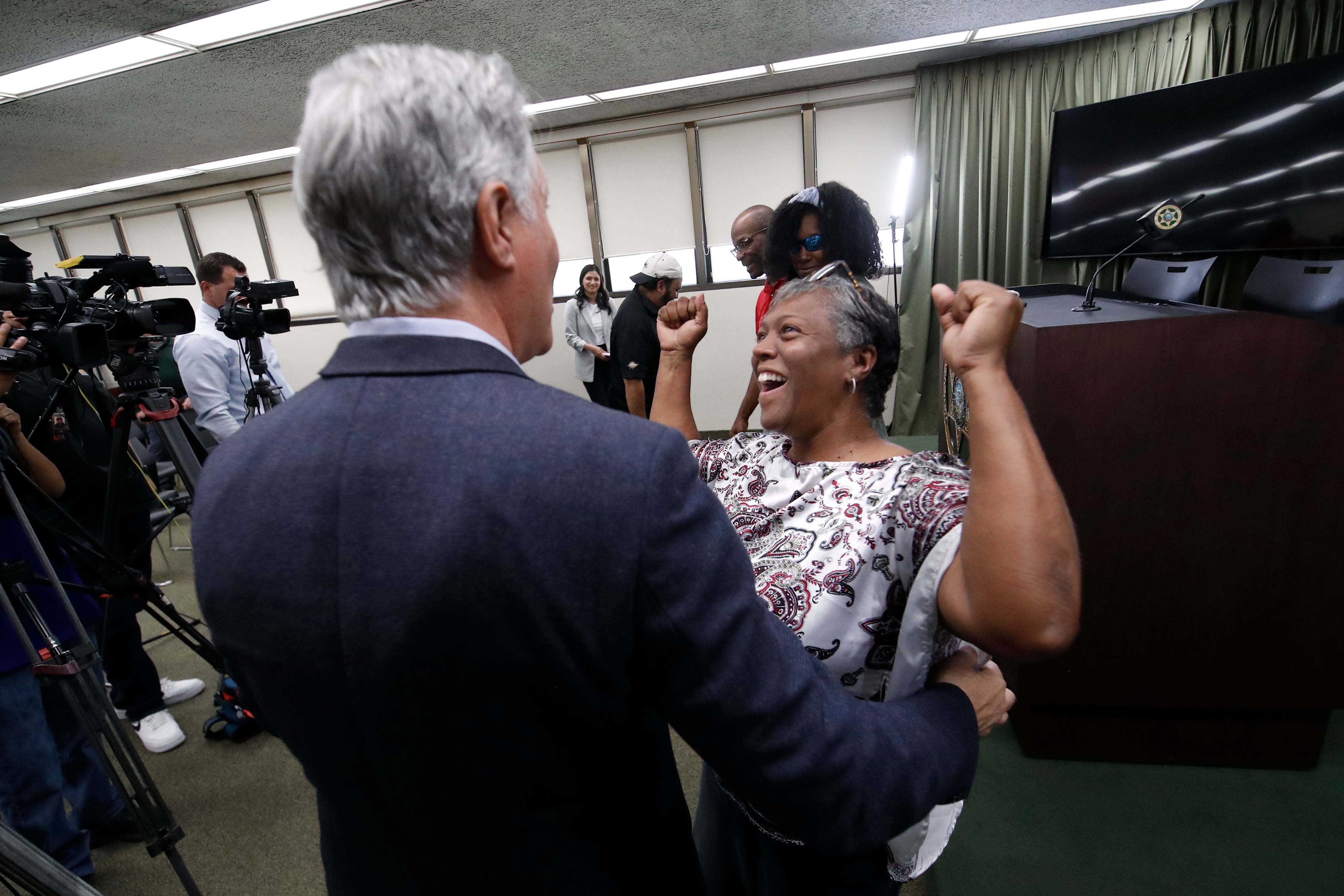 Fredrina, Tiffany Slaton’s mother, reacts with joy after her daughter was found alive
