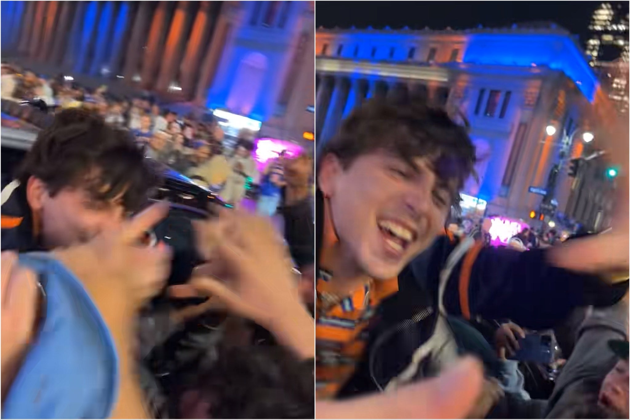 Timothée Chalamet seen joining wild celebrations on the street after historic Knicks win