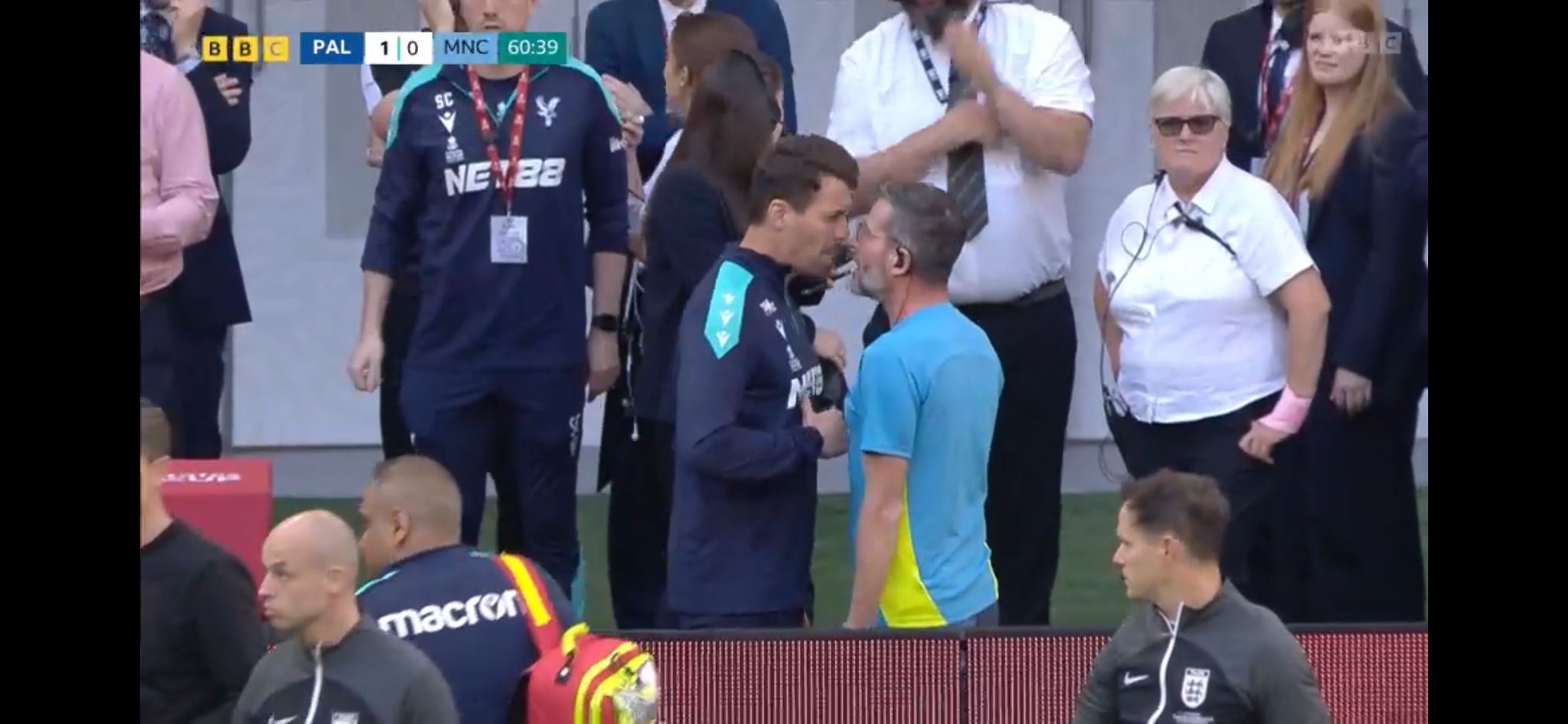 Man City physio and Crystal Palace coach separated in bizarre scenes at FA Cup final