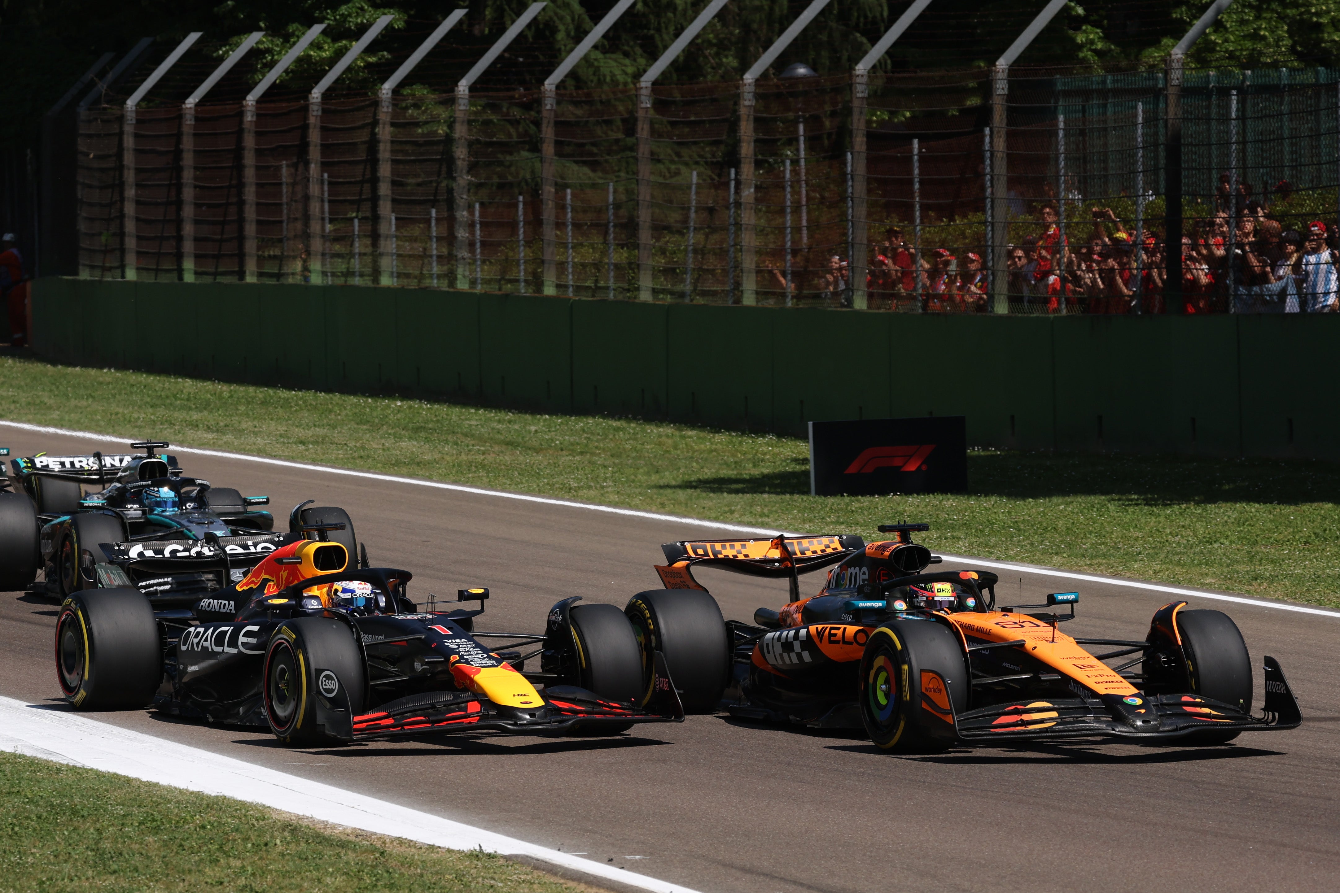 Verstappen’s first-lap overtake on Oscar Piastri secured the win