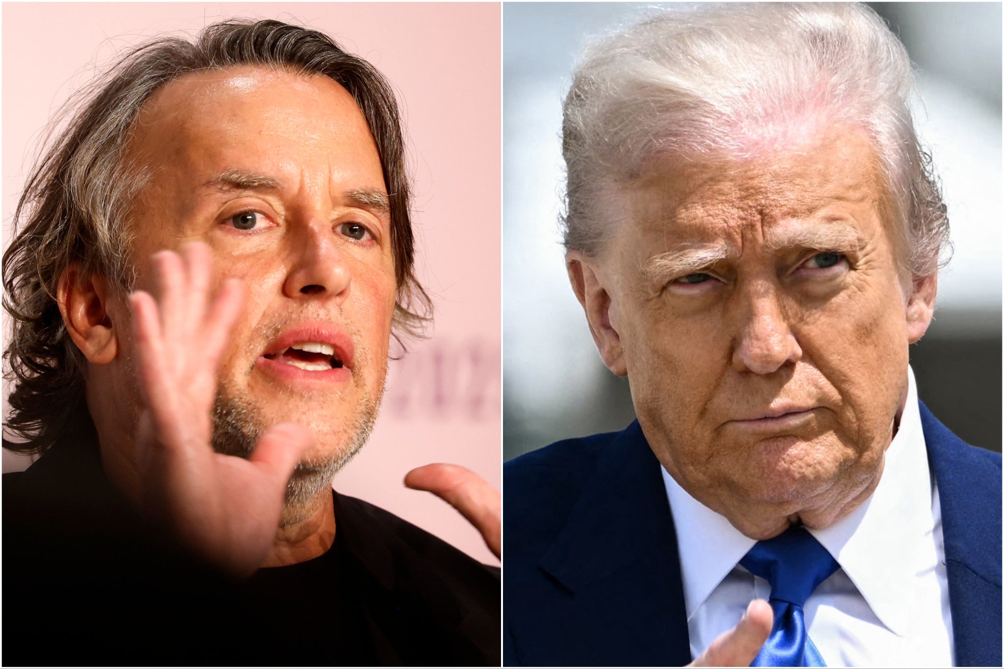 Director Richard Linklater (left) said Donald Trump (right) ‘changes his mind like 50 times in one day’