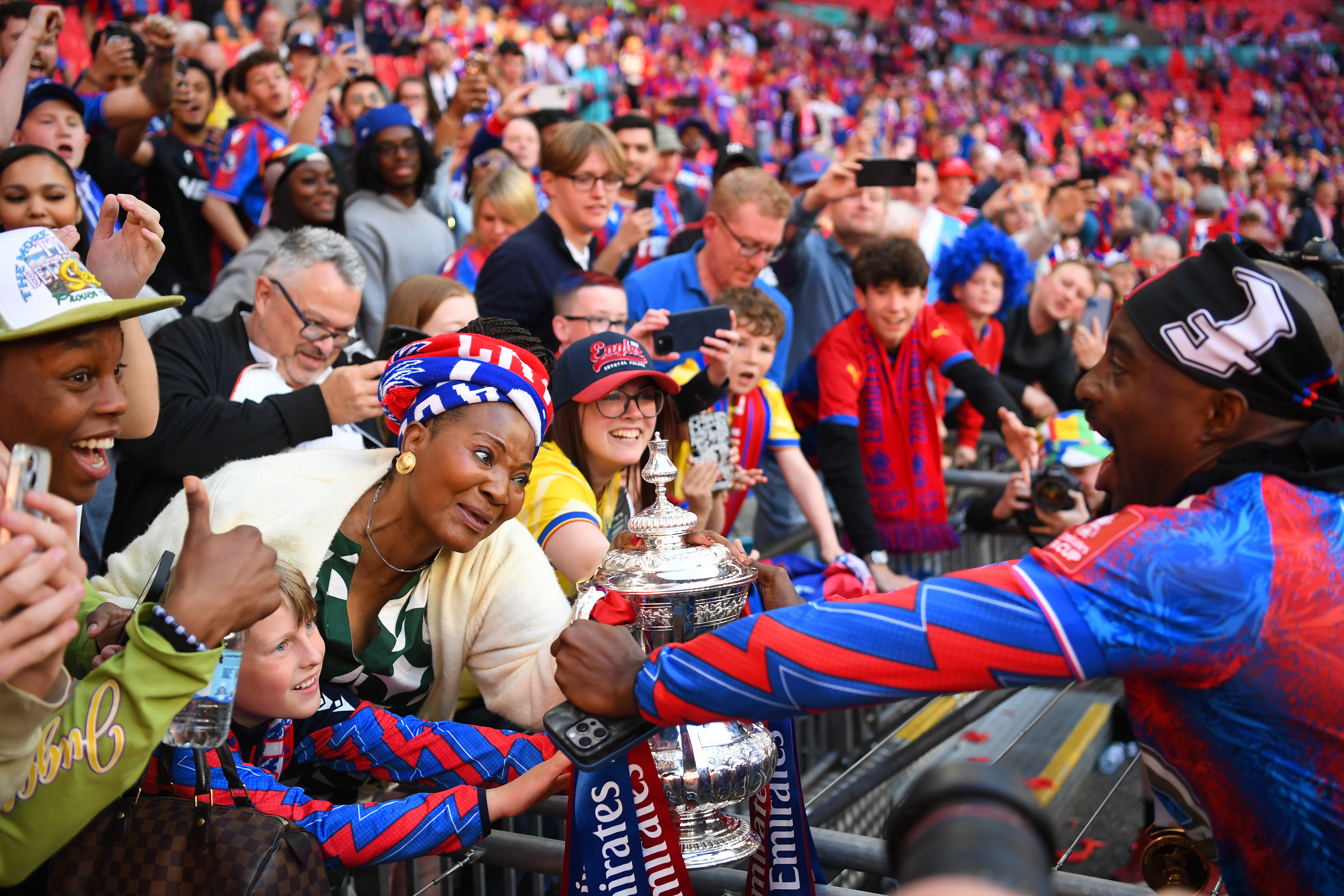 Crystal Palace fans celebrated winning the FA Cup at Wembley