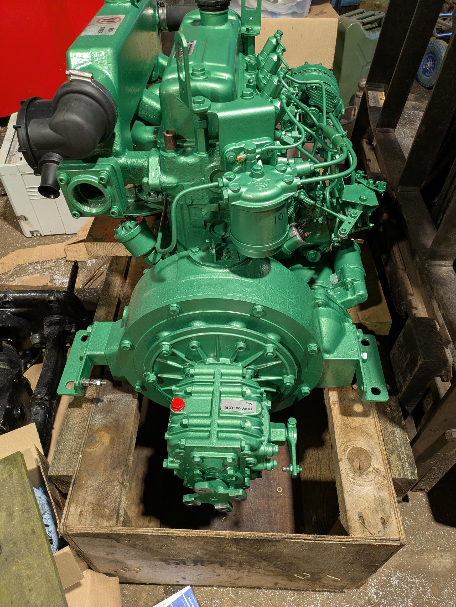 The boat’s engine after repairs