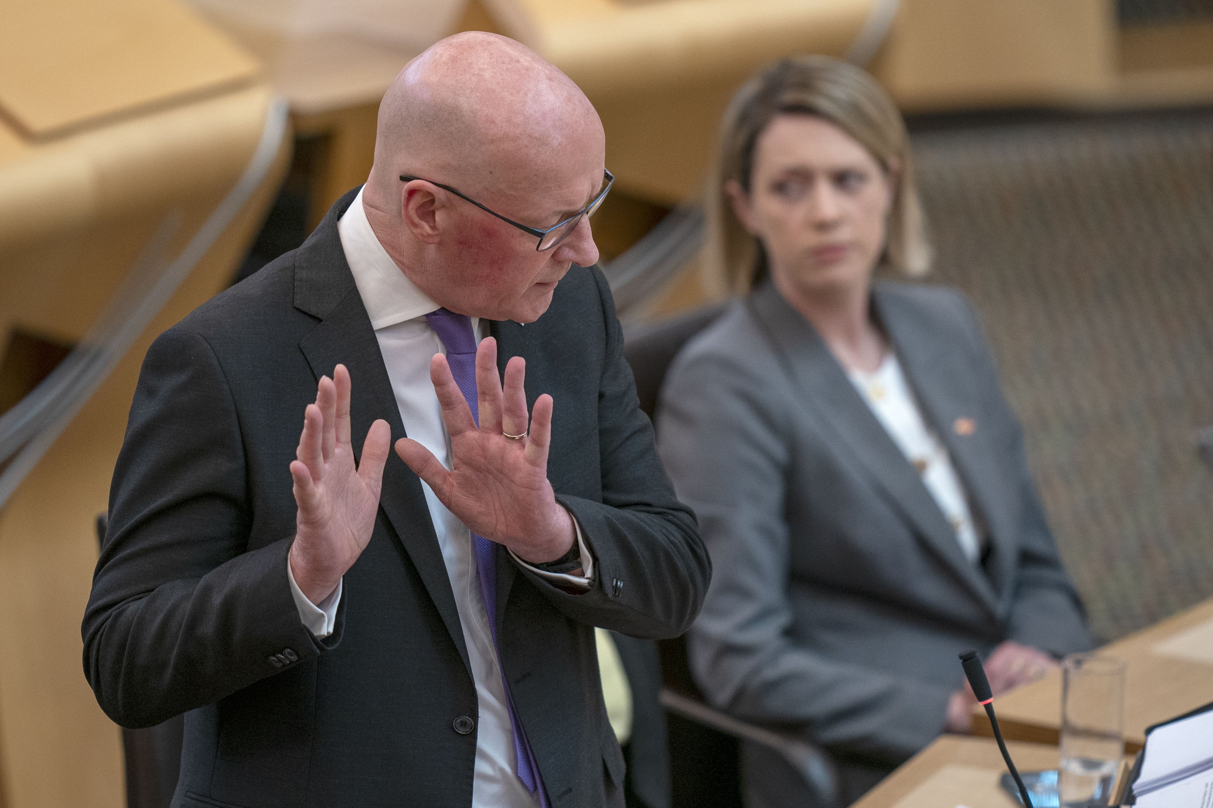 John Swinney said he has ‘healed’ a ‘fractured’ SNP after taking over as party leader and Scottish First Minister a year ago (Jane Barlow/PA)