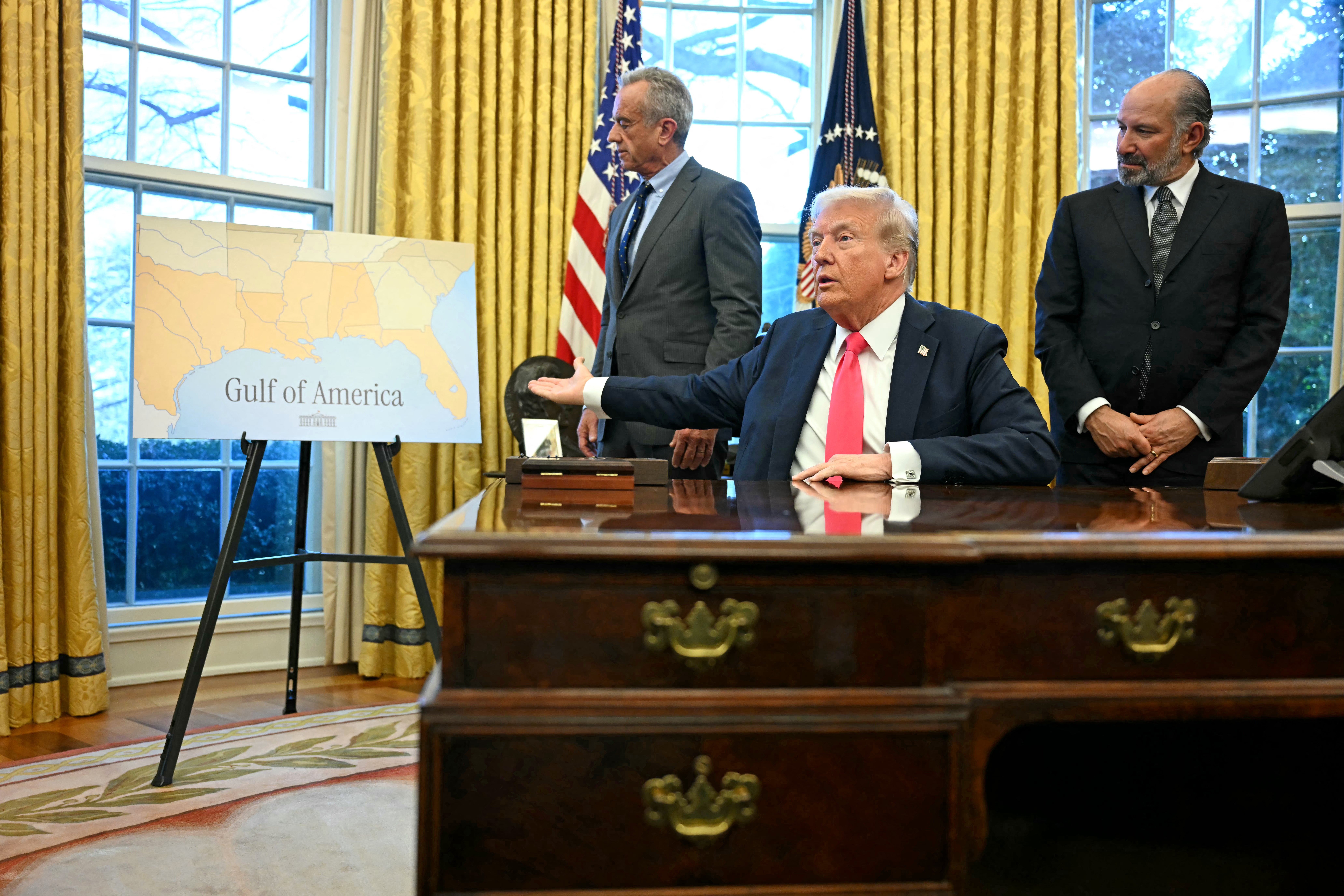 Trump continues to push the Gulf of America name - despite resistance to the switch.