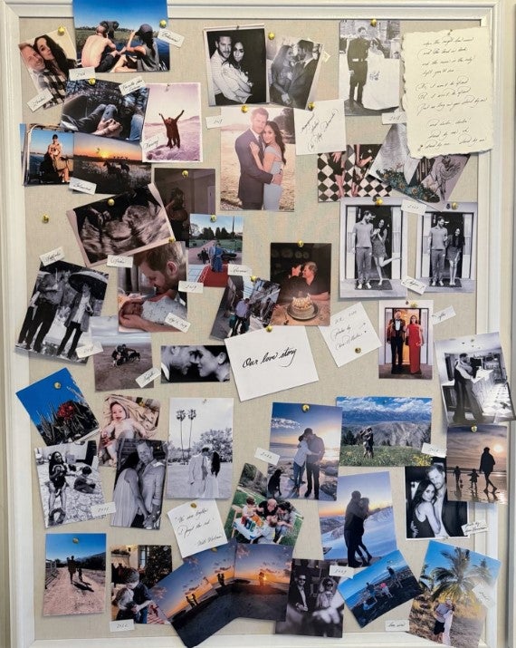 Meghan’s Instagram post of family pictures, created to mark her wedding anniversary