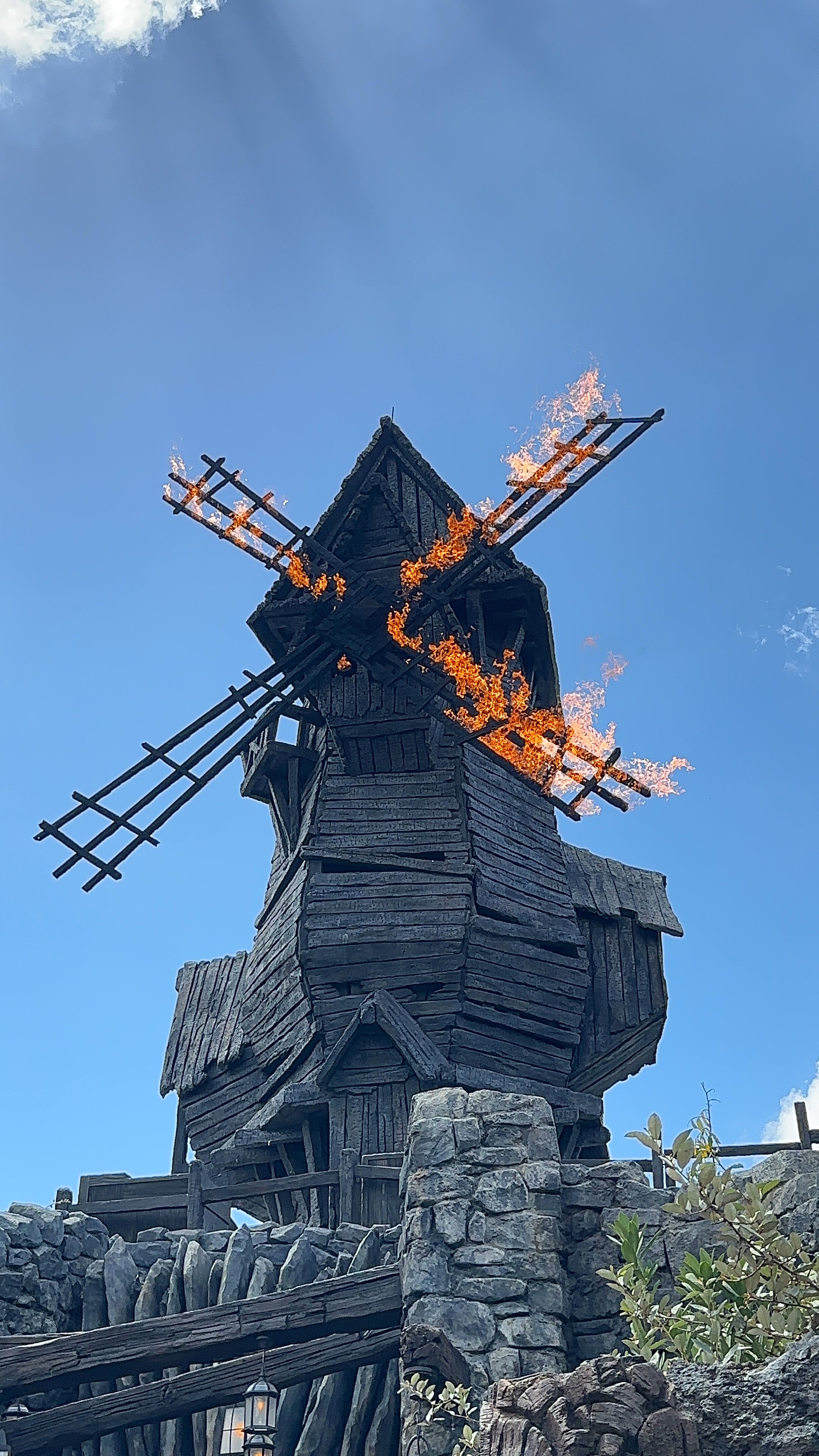 The Burning Blade Tavern quite literally bursts into flames