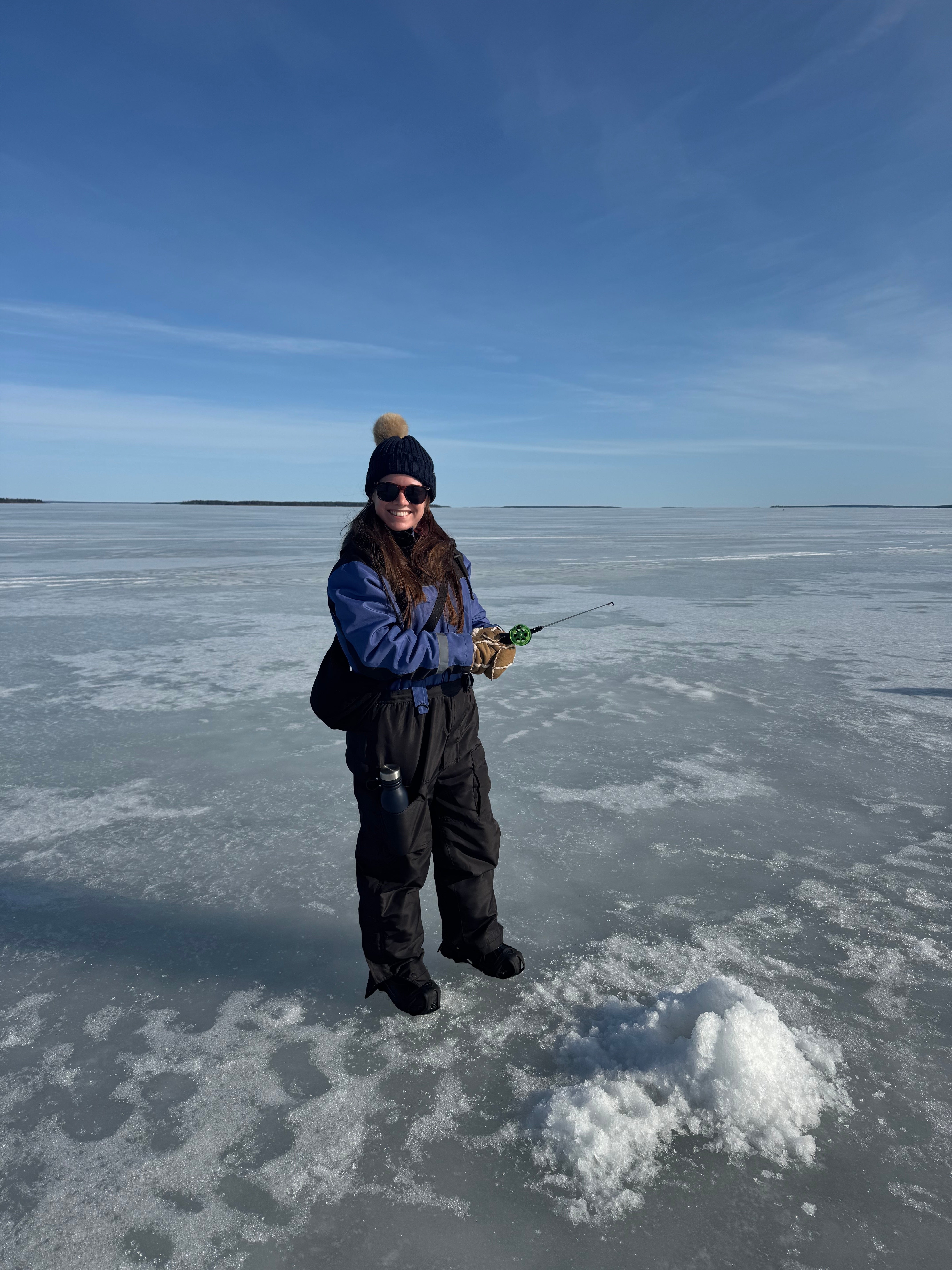 Writer Harriet Mallinson tries her hand at ice fishing in Swedish Lapland