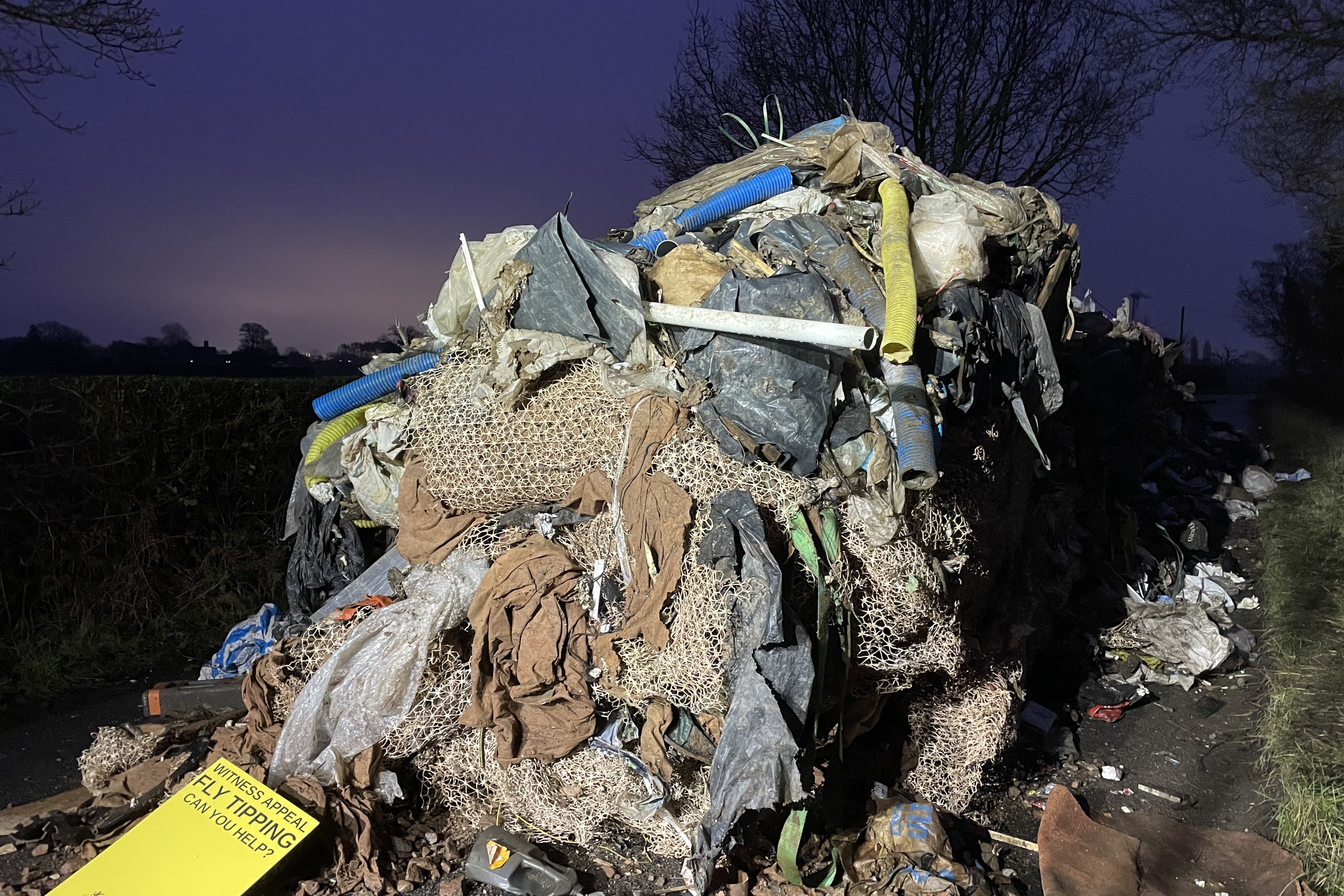 The pile of waste in Watery Lane (Phil Barnett/PA)