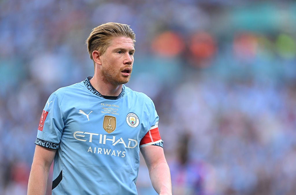 De Bruyne played 100 minutes at Wembley in Saturday’s FA Cup final