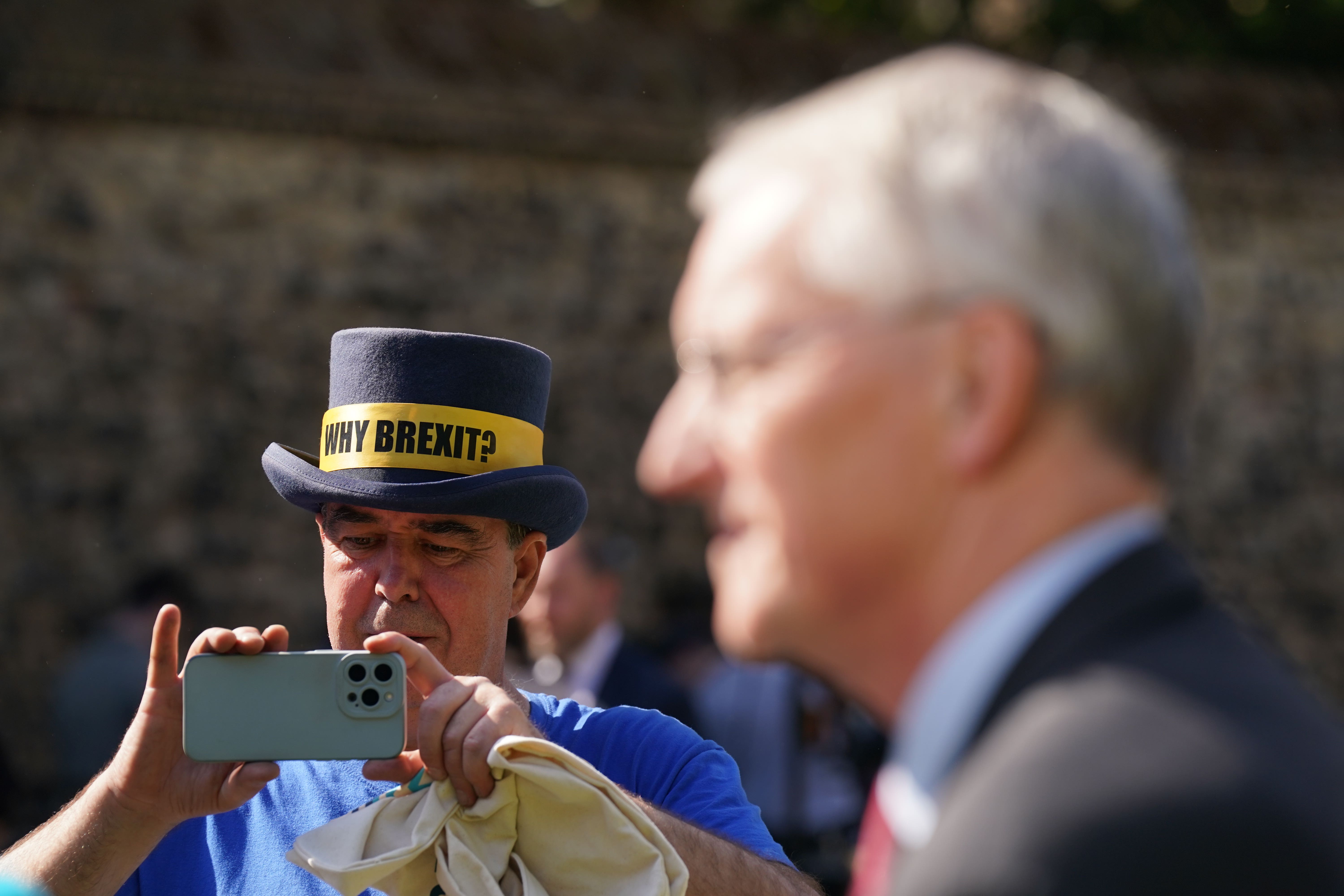 Northern Ireland Secretary Hilary Benn speaking to the media (Stefan Rousseau/PA)