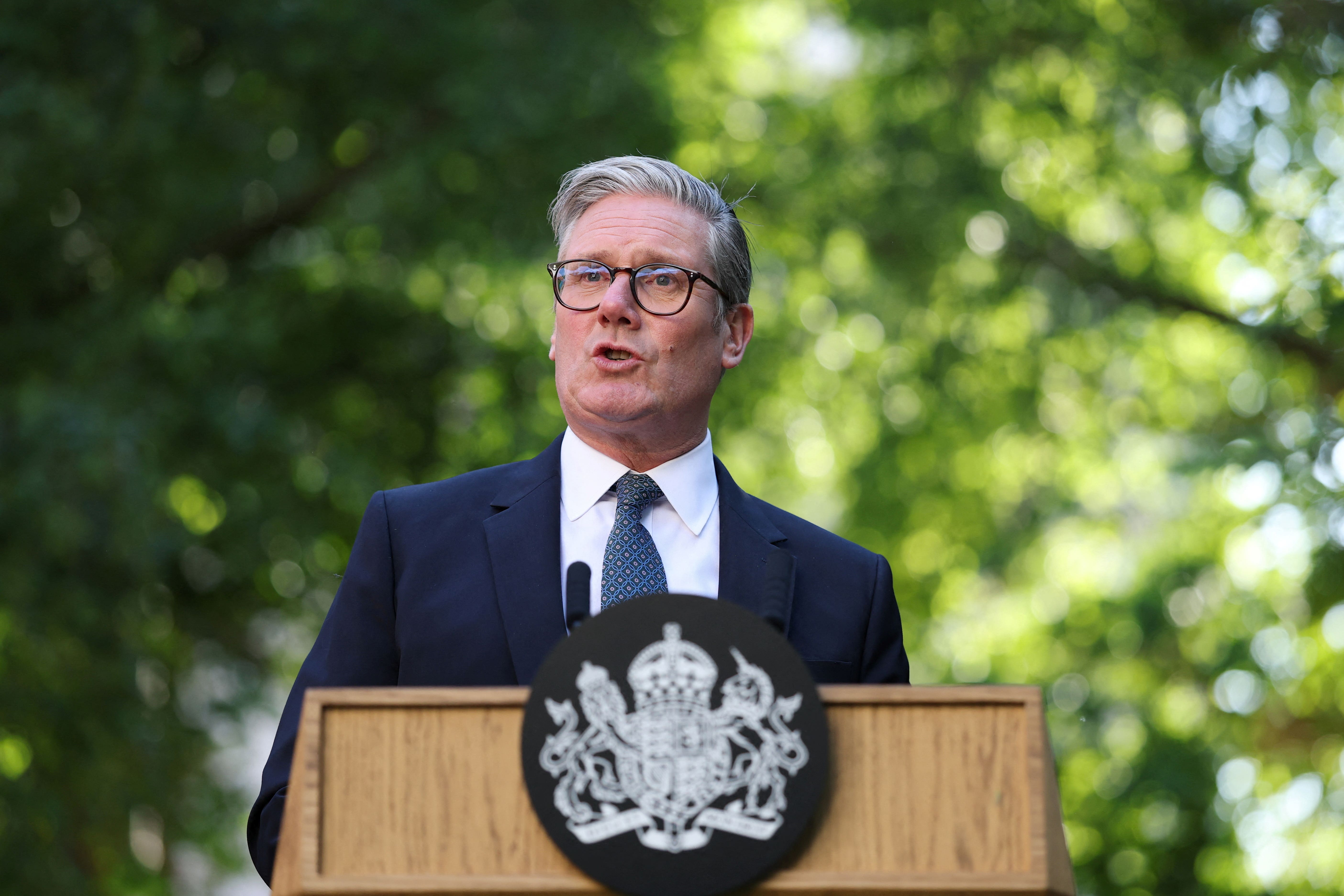 Prime Minister Sir Keir Starmer speaks at a reception for UK and EU businesses in Downing Street (Hannah McKay/PA)