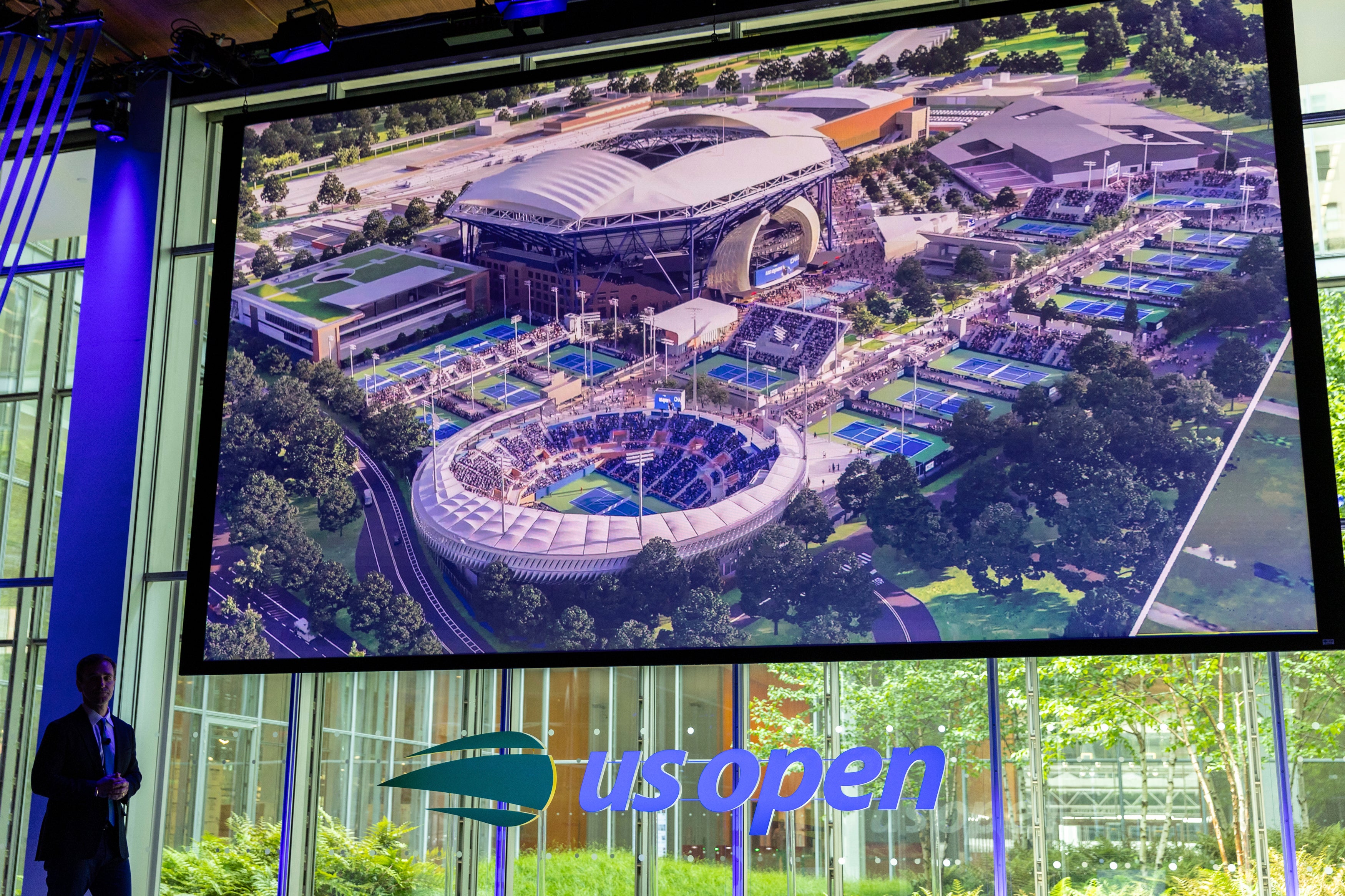 Brian Vahaly, chairman and president of USTA, speaks at a news conference (AP/Stefan Jeremiah)