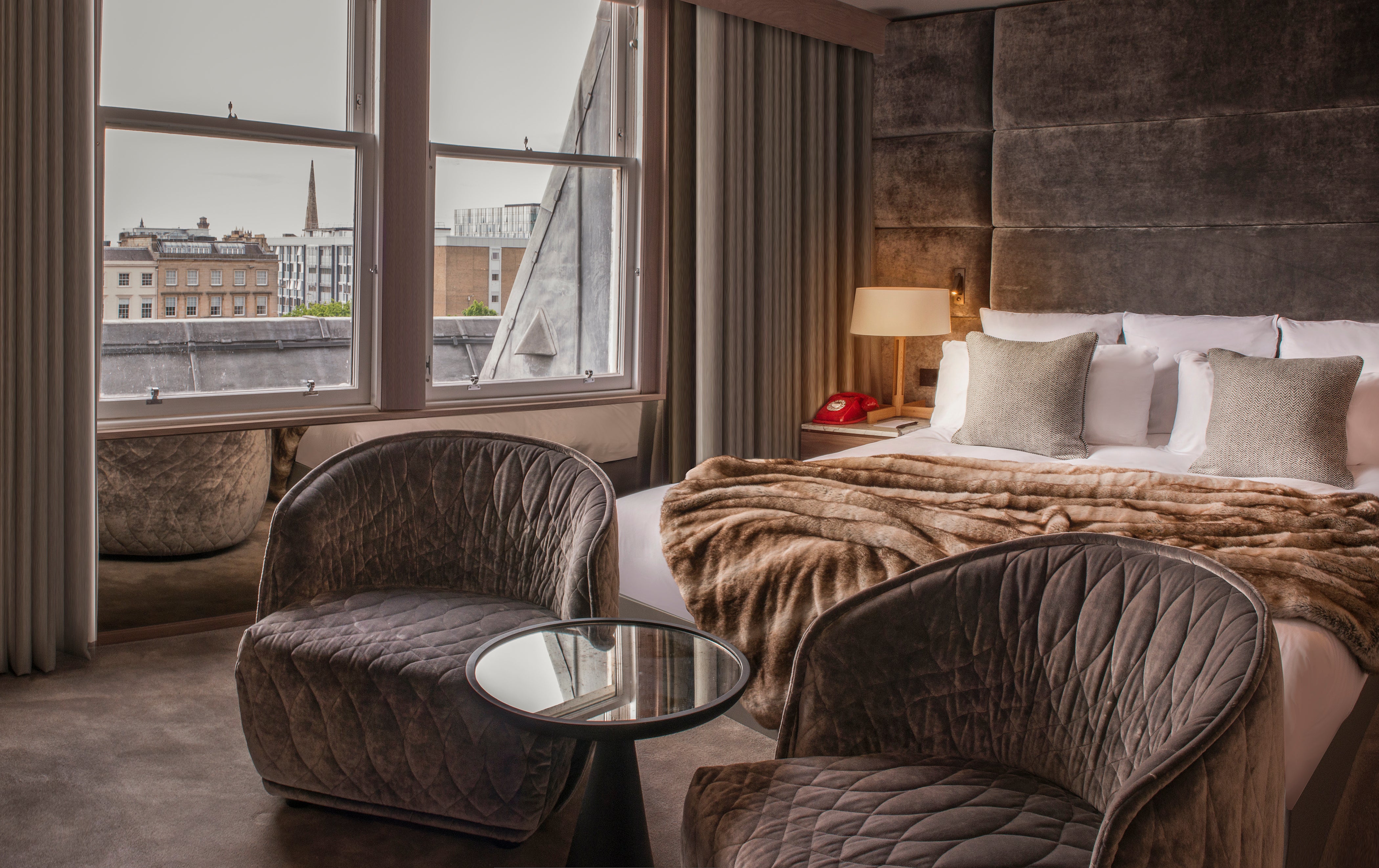 Scandi-inspired rooms can be found in the heart of Glasgow at Kimpton Blythswood Square Hotel