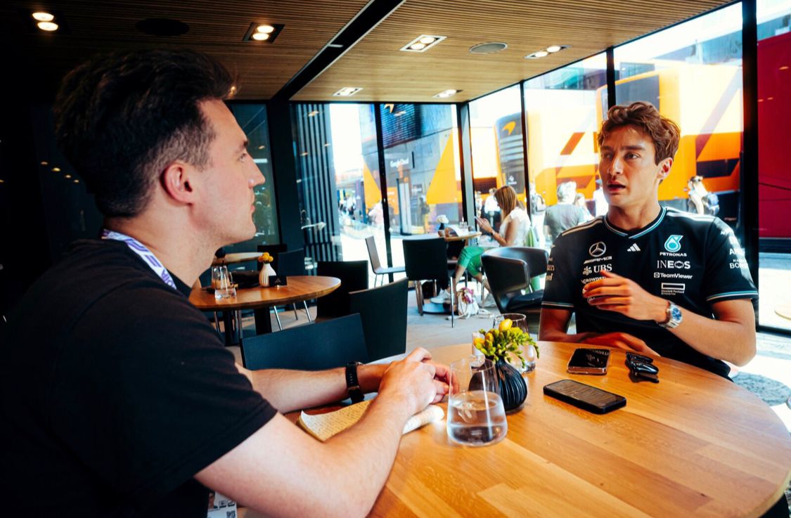 Russell speaks to The Independent in Imola after his best-ever start to an F1 season