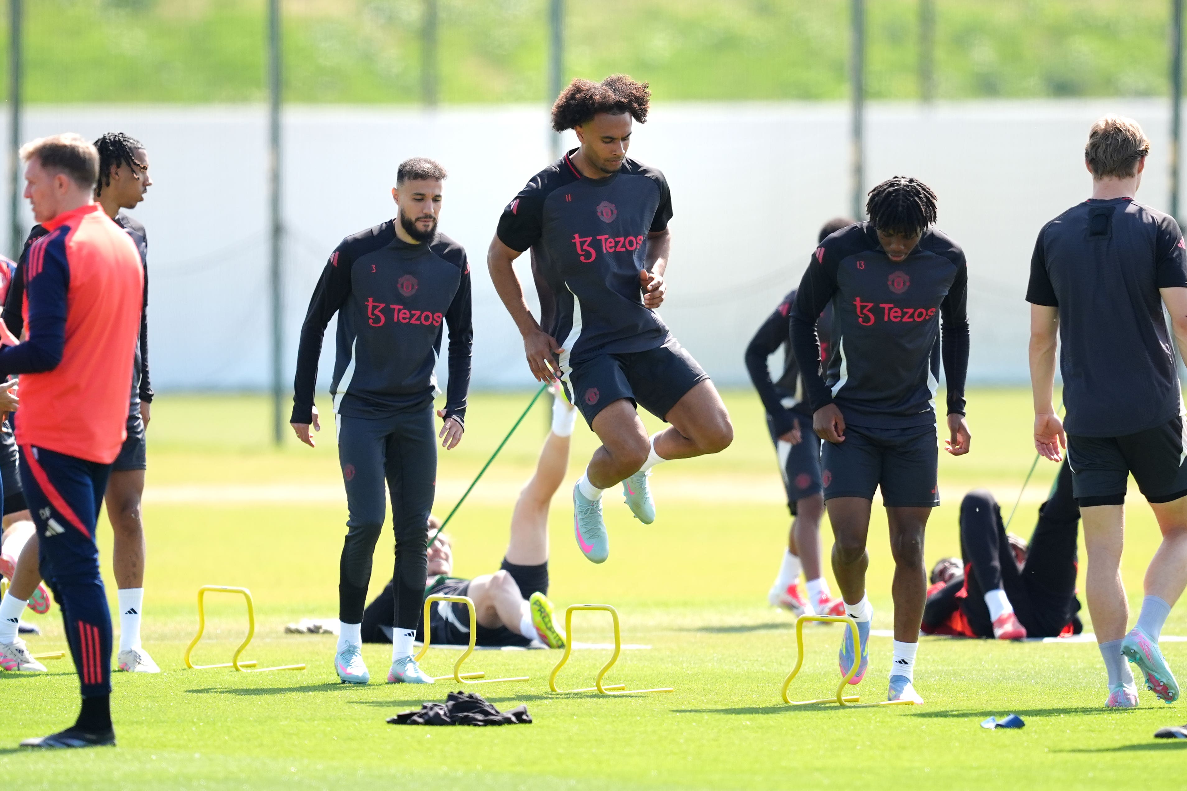 Manchester United’s Joshua Zirkzee is back in training after injury (Martin Rickett/PA)
