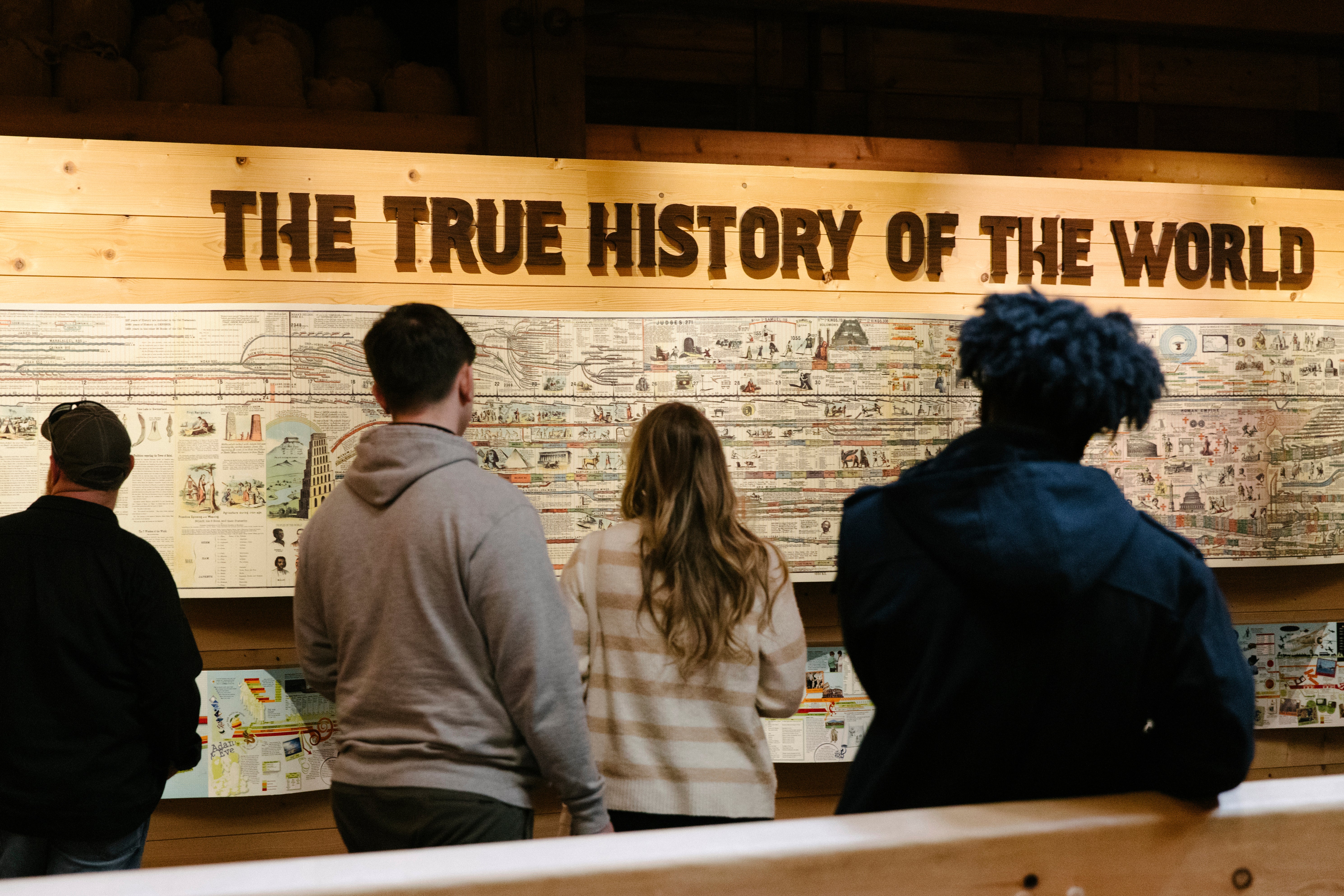 Visitors look at a display at the Ark Encounter in Williamstown