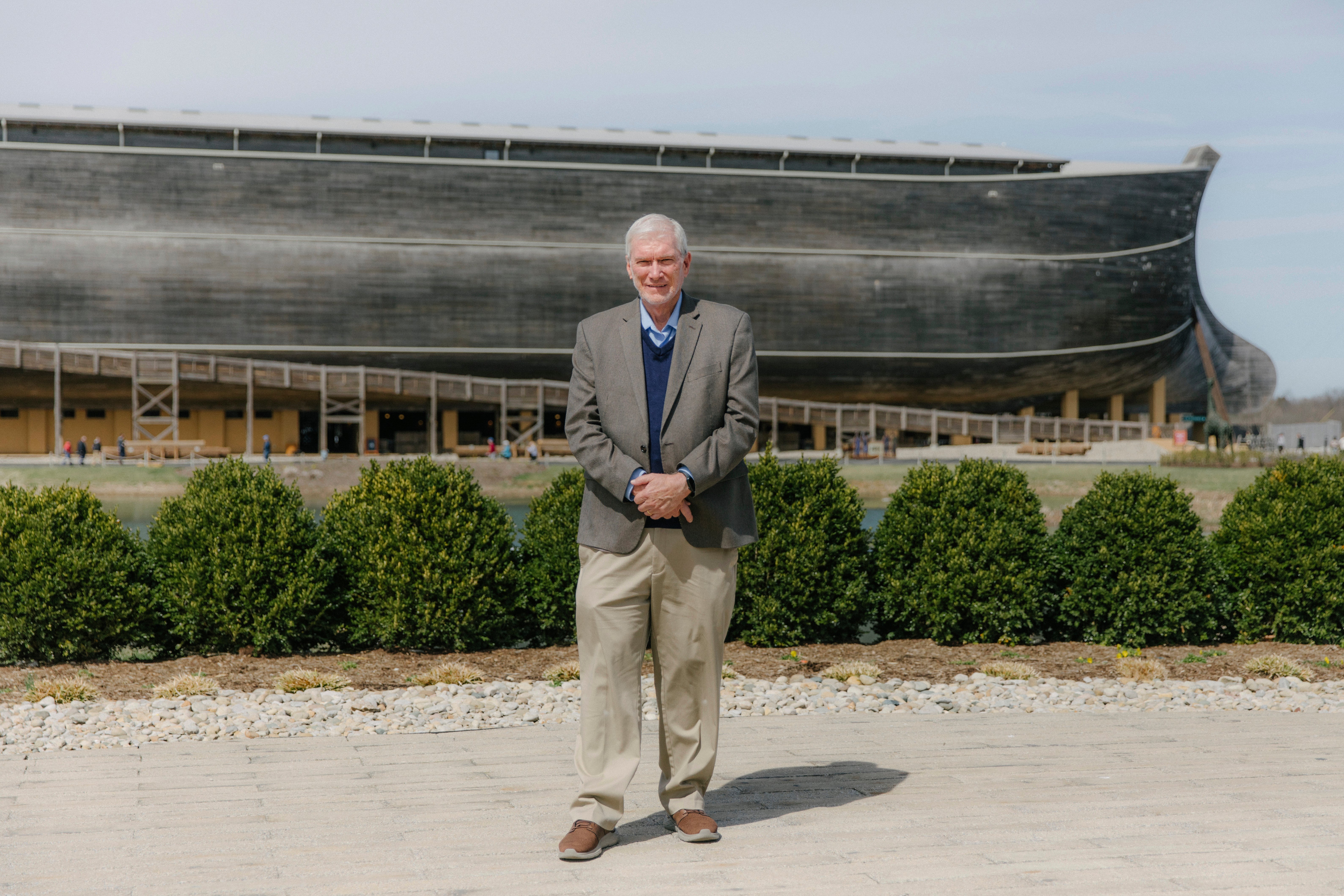 Ken Ham, founder of Answers in Genesis, outisde the Ark Encounter in Williamstown