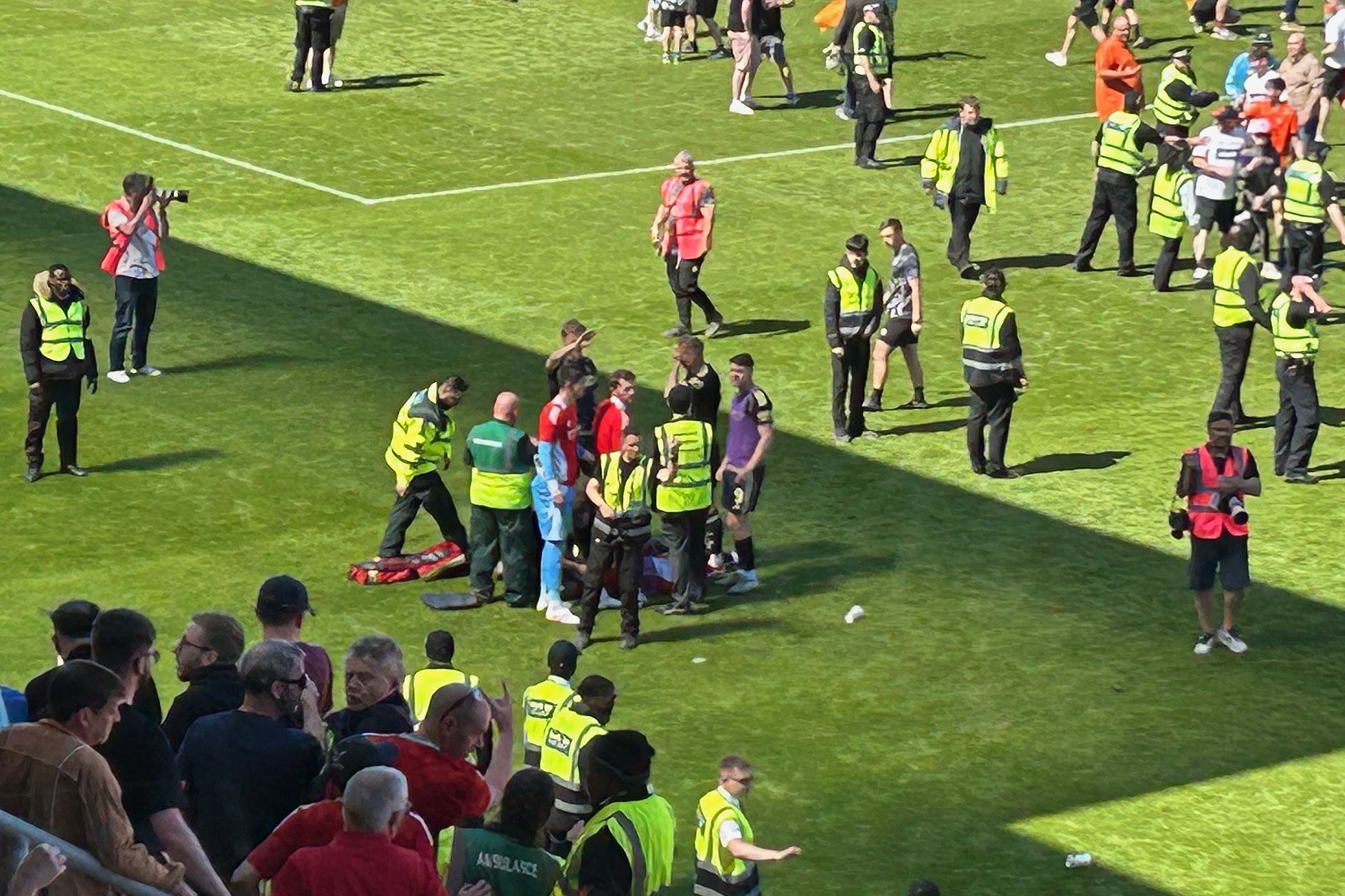 Jack MacKenzie was injured in the incident, which came during a pitch invasion at Tannadice Park (Ronnie Esplin/PA)