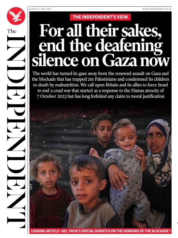 The Independent’s front page from May 11, 2025