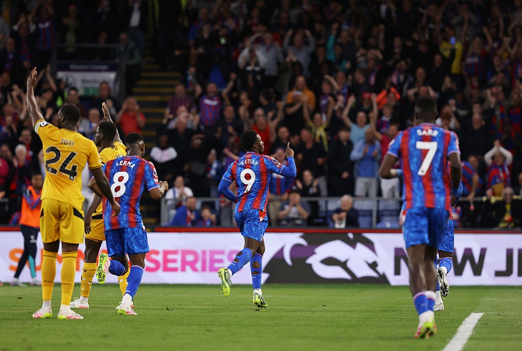 Eddie Nketiah's brace put Palace on course to break their Premier League points record