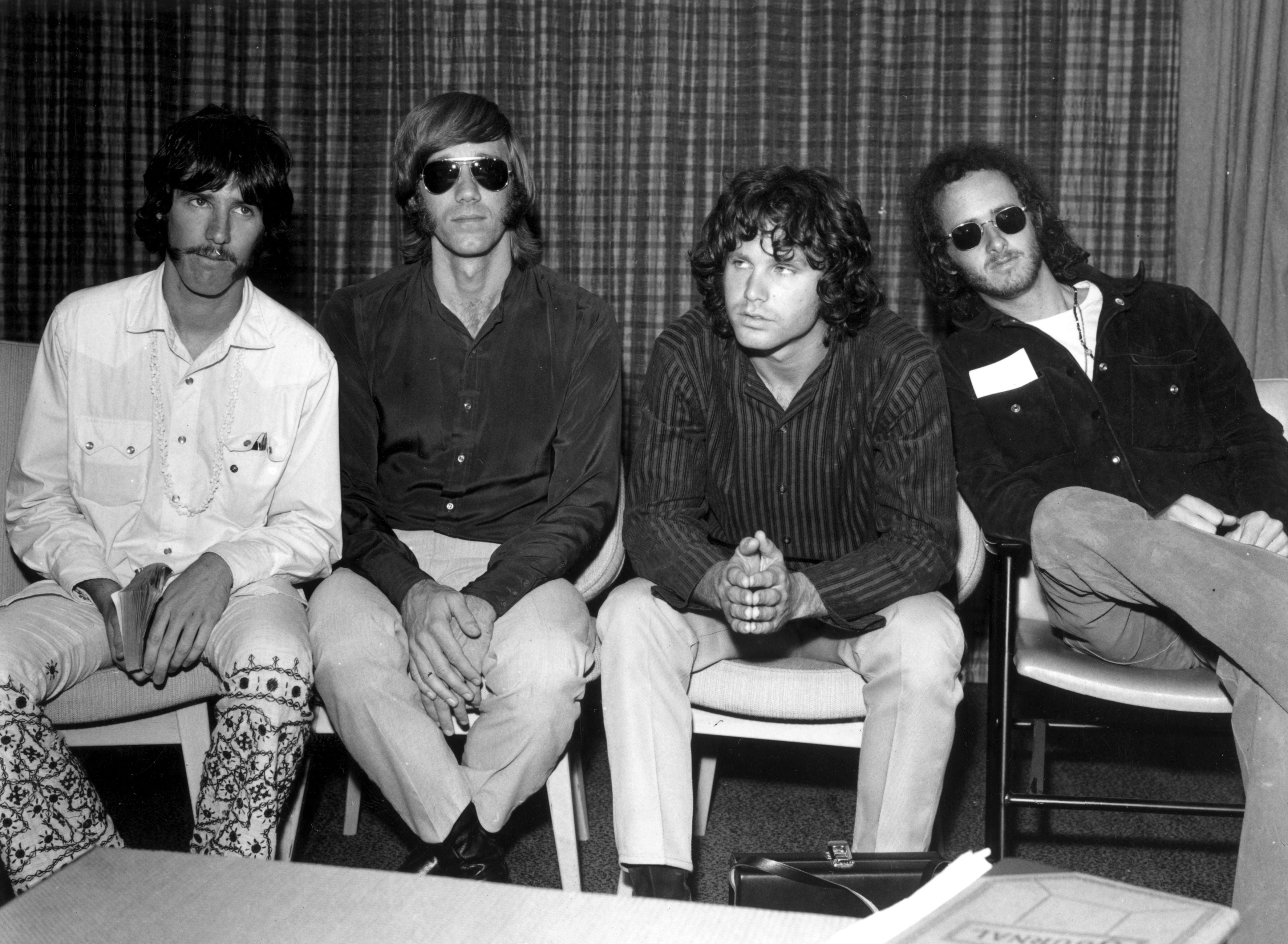 The Doors were at the forefront of 1960s counterculture. Jim Morrison is sat second from the right