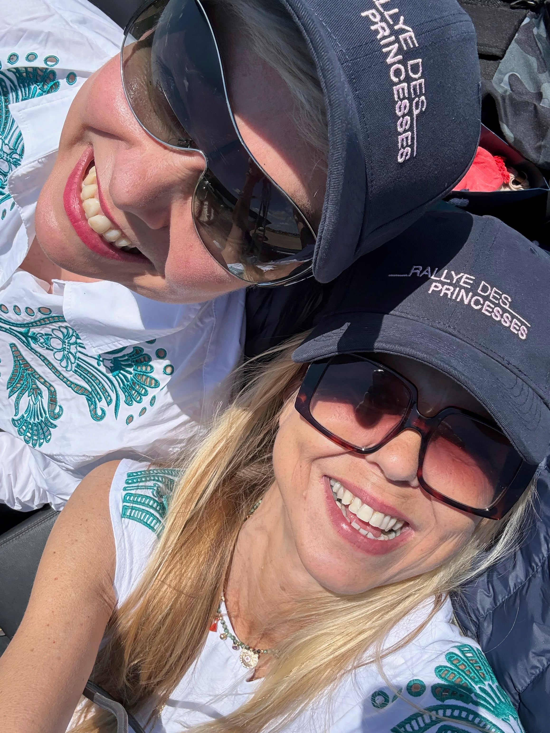 Merete Buljo (right) and Tonje Thoresen (left), both from Norway, during the 5-day Princesses Rally, in Chablis, Burgundy