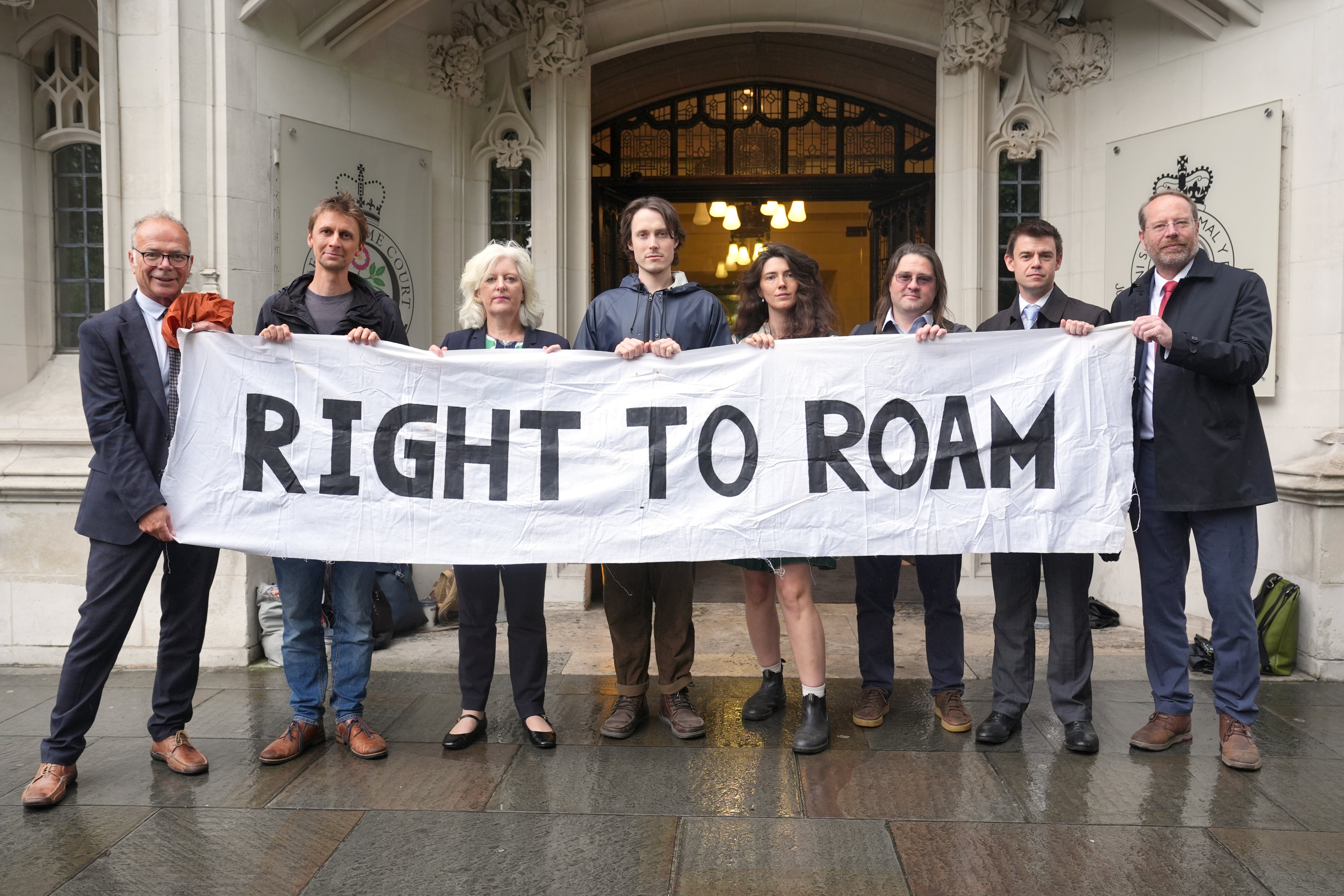 South Devon MP Caroline Voaden (third left) with fellow MPs and campaigners outside the Supreme Court on Wednesday