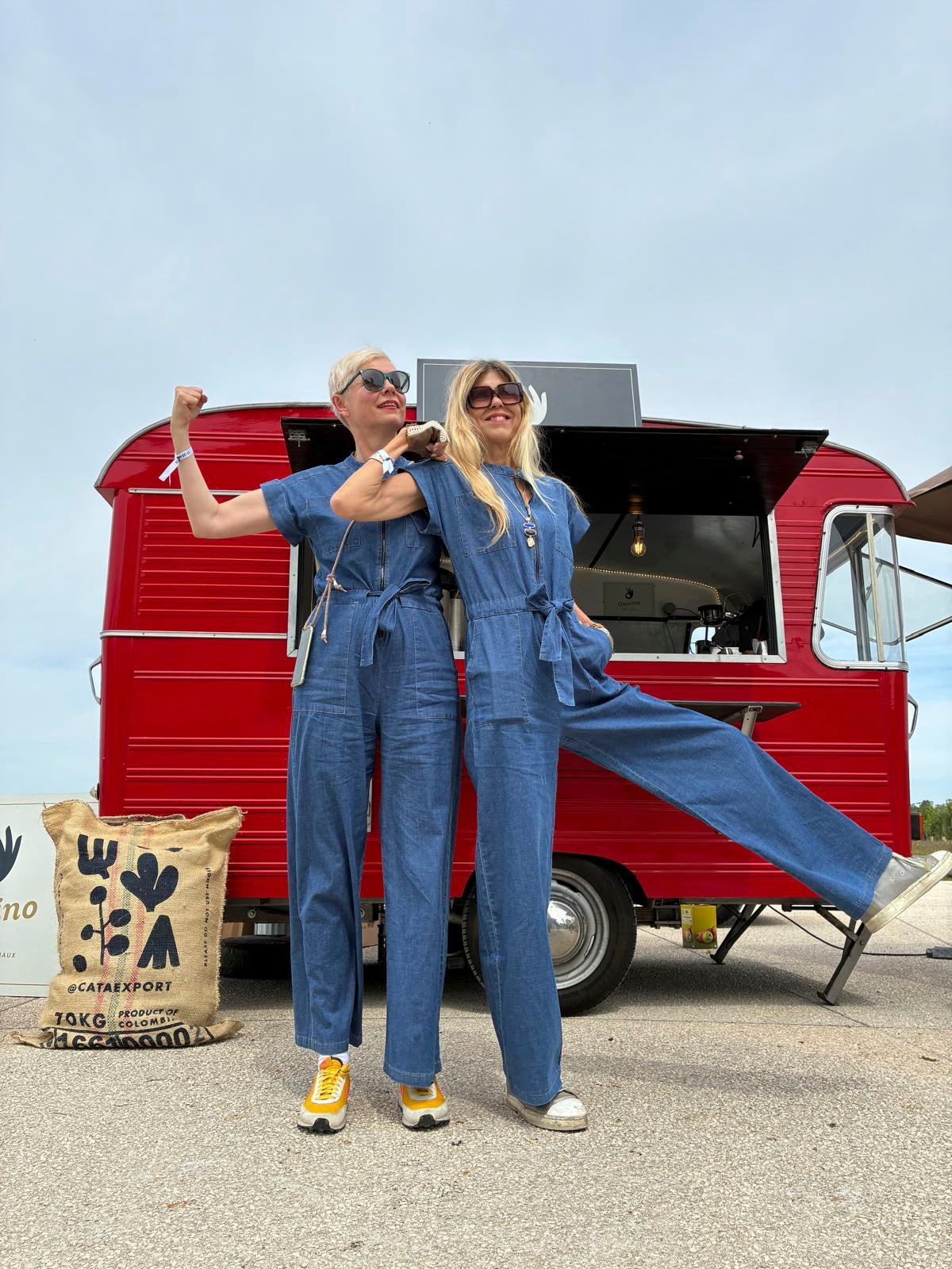 Merete Buljo (right) and Tonje Thoresen (left), both from Norway, posing during the 5-day Princesses Rally in Chateau de Syam, central France