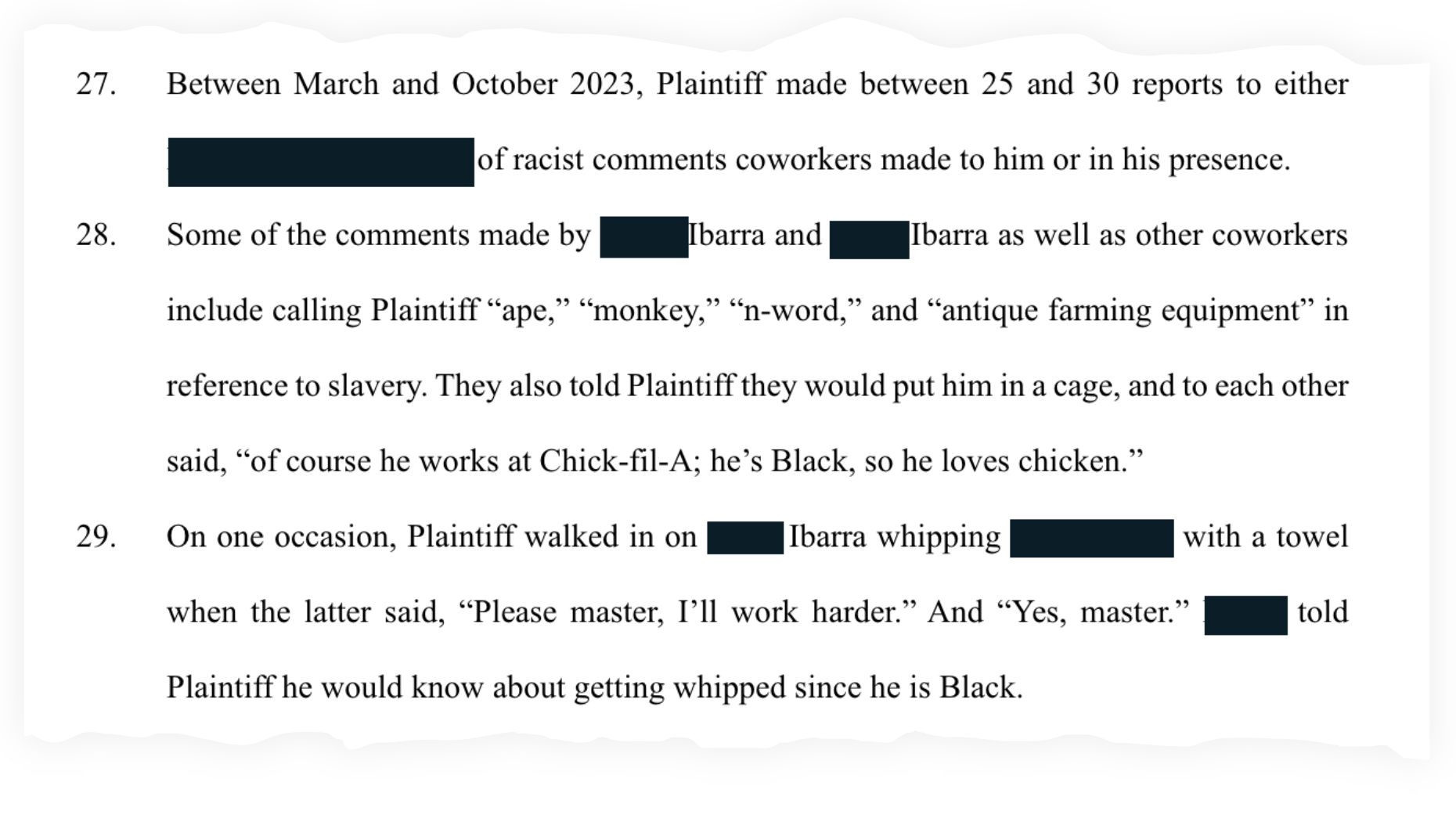 Wade's complaint includes a laundry list of alleged racism that went on for some seven months before he was fired for speaking up about it.